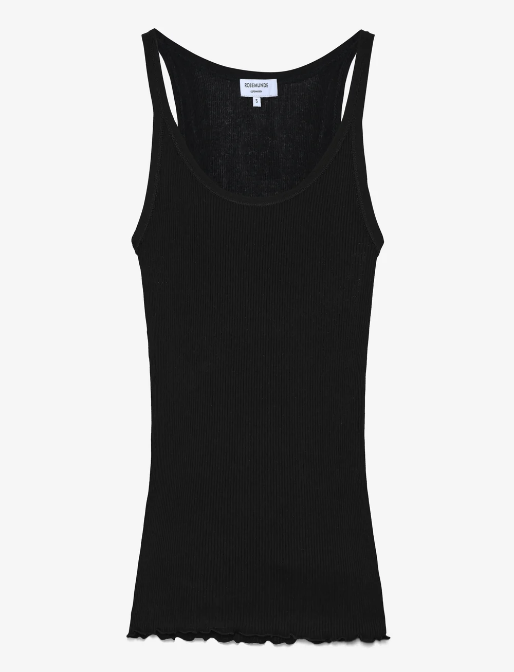 Rosemunde - RWBelle Silk U-neck Strap Elastic T - tanktops - black - 1