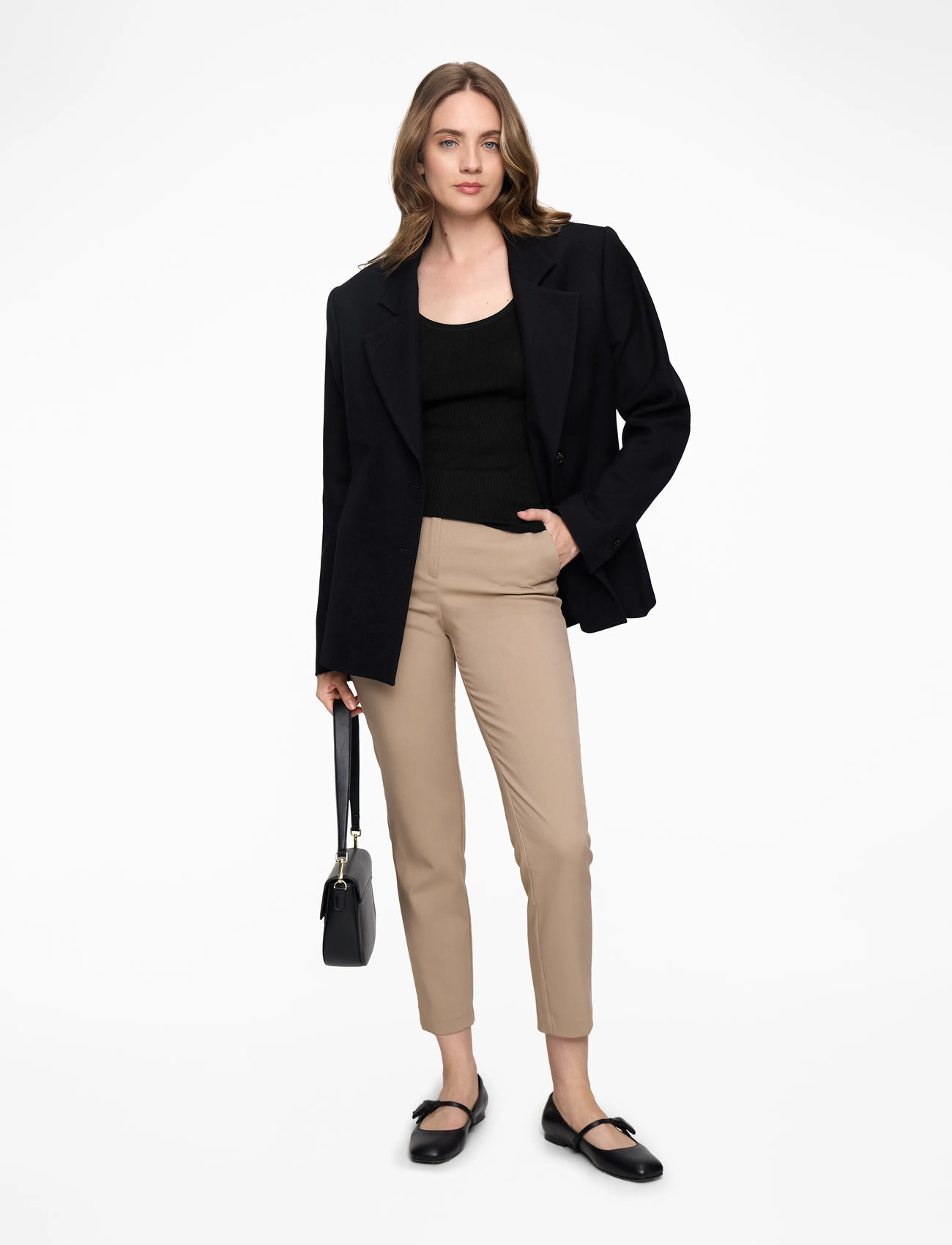 Rosemunde - RWBelle Silk U-neck Strap Elastic T - linnen - black - 2