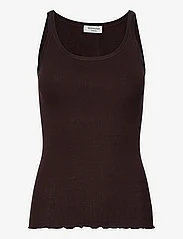 Rosemunde - Silk top w/ elastic band - laveste priser - black brown - 0