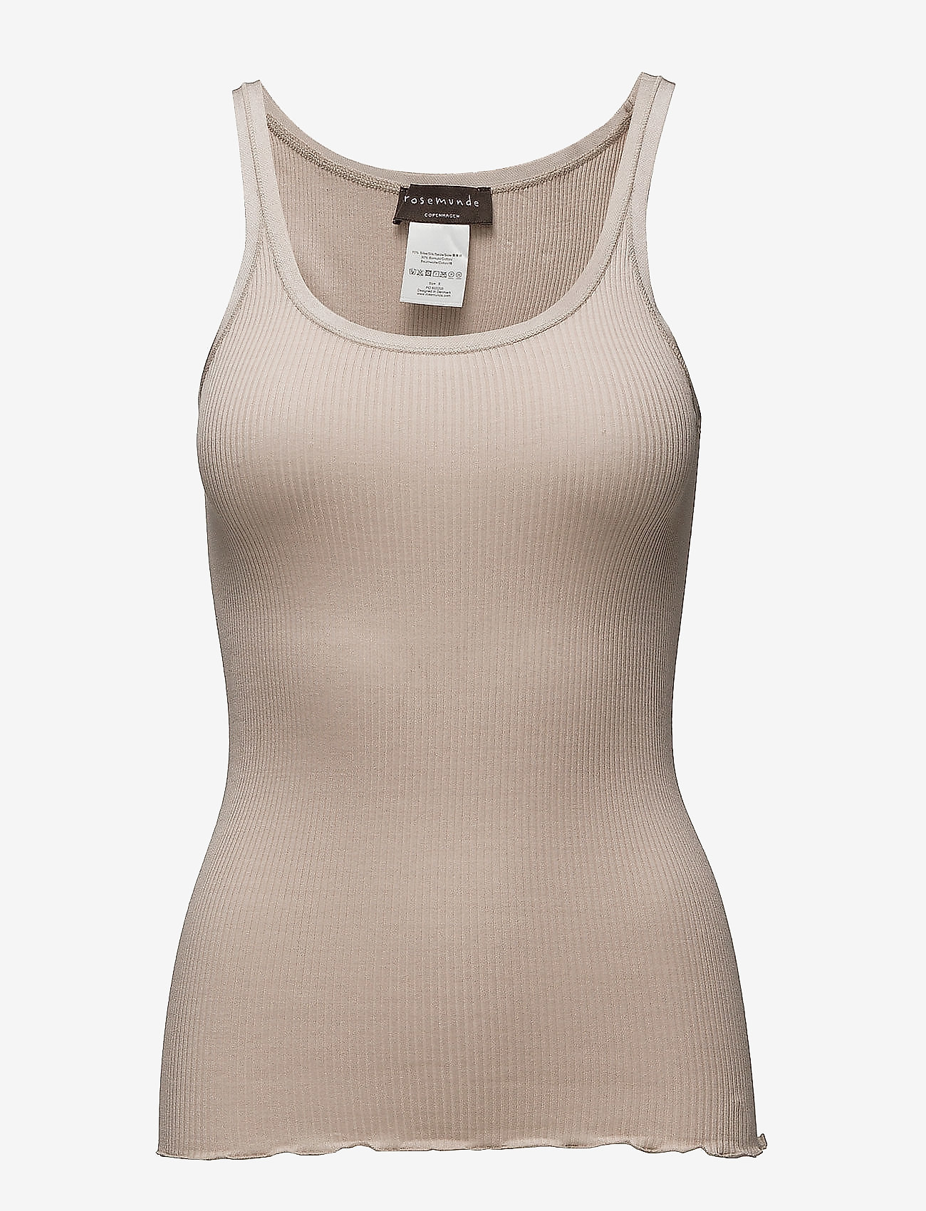 Rosemunde RWBelle Silk U-neck Strap Elastic T - Kleidung - CACAO / beige