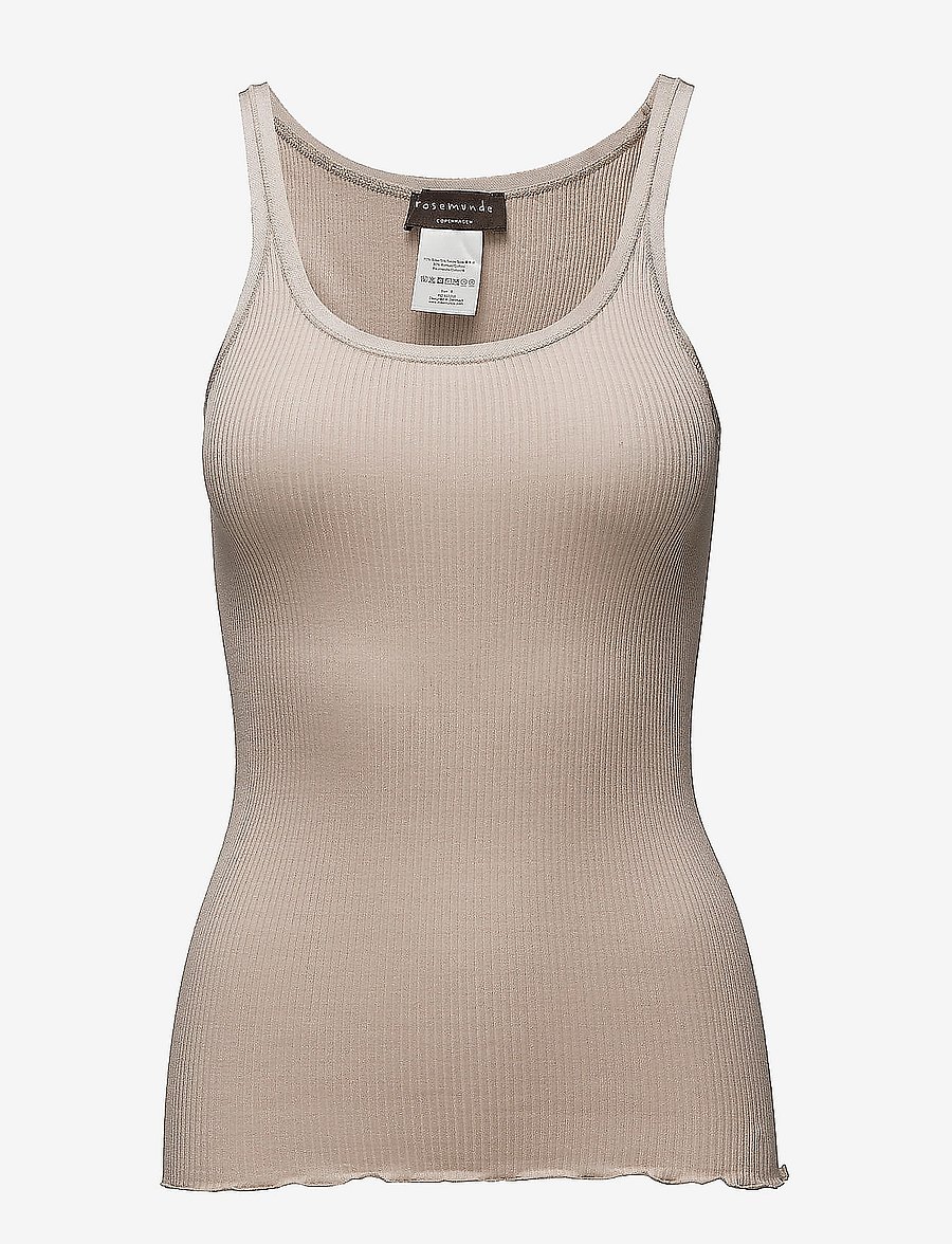 Rosemunde - RWBelle Silk U-neck Strap Elastic T - Ärmellose tops - cacao - 1