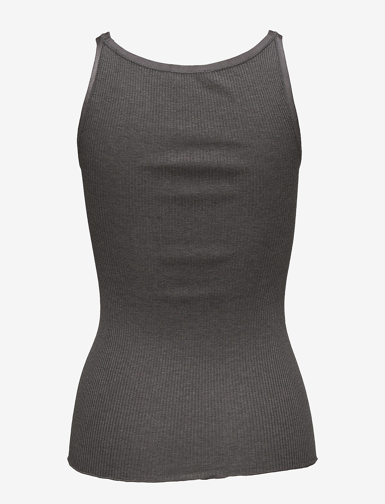 Rosemunde - RWBelle Silk U-neck Strap Elastic Top - Ärmellose tops - dark grey melange - 1