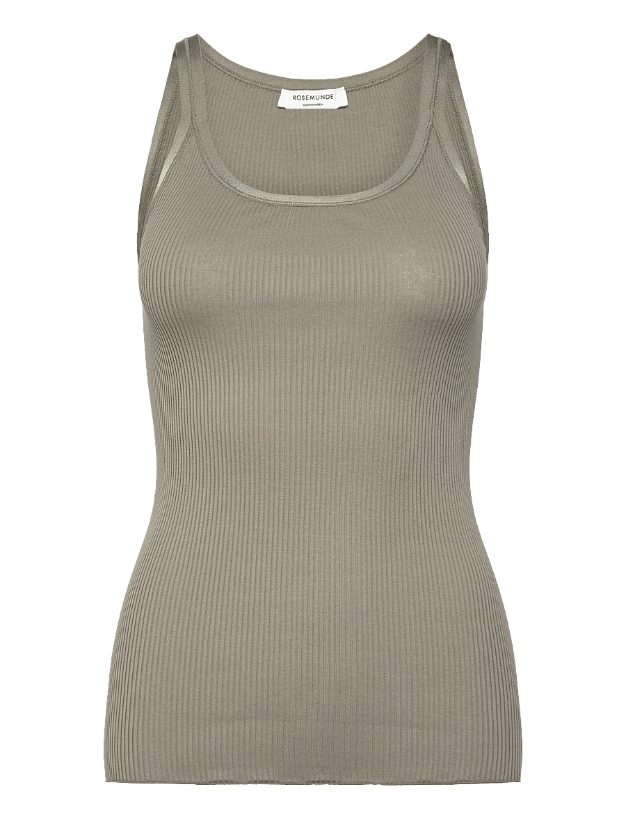 Rosemunde - RWBelle Silk U-neck Strap Elastic T - Ärmellose tops - dried sage - 1