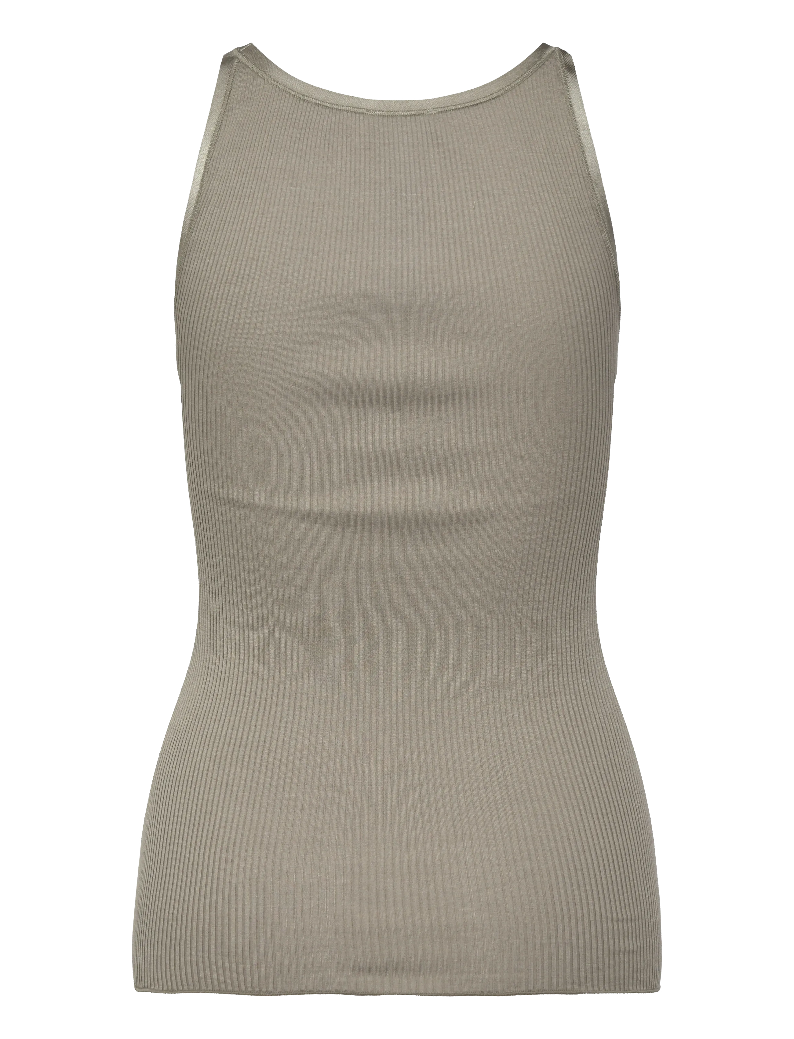 Rosemunde - RWBelle Silk U-neck Strap Elastic T - sleeveless tops - dried sage - 2