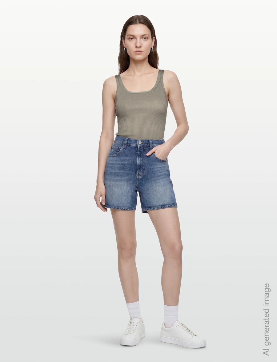 Rosemunde - RWBelle Silk U-neck Strap Elastic T - Ärmellose tops - dried sage - 0