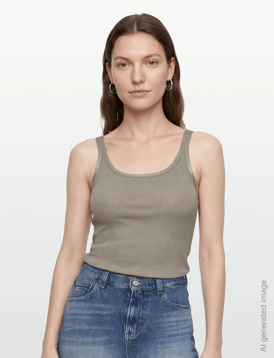 Rosemunde - RWBelle Silk U-neck Strap Elastic T - Ärmellose tops - dried sage - 3