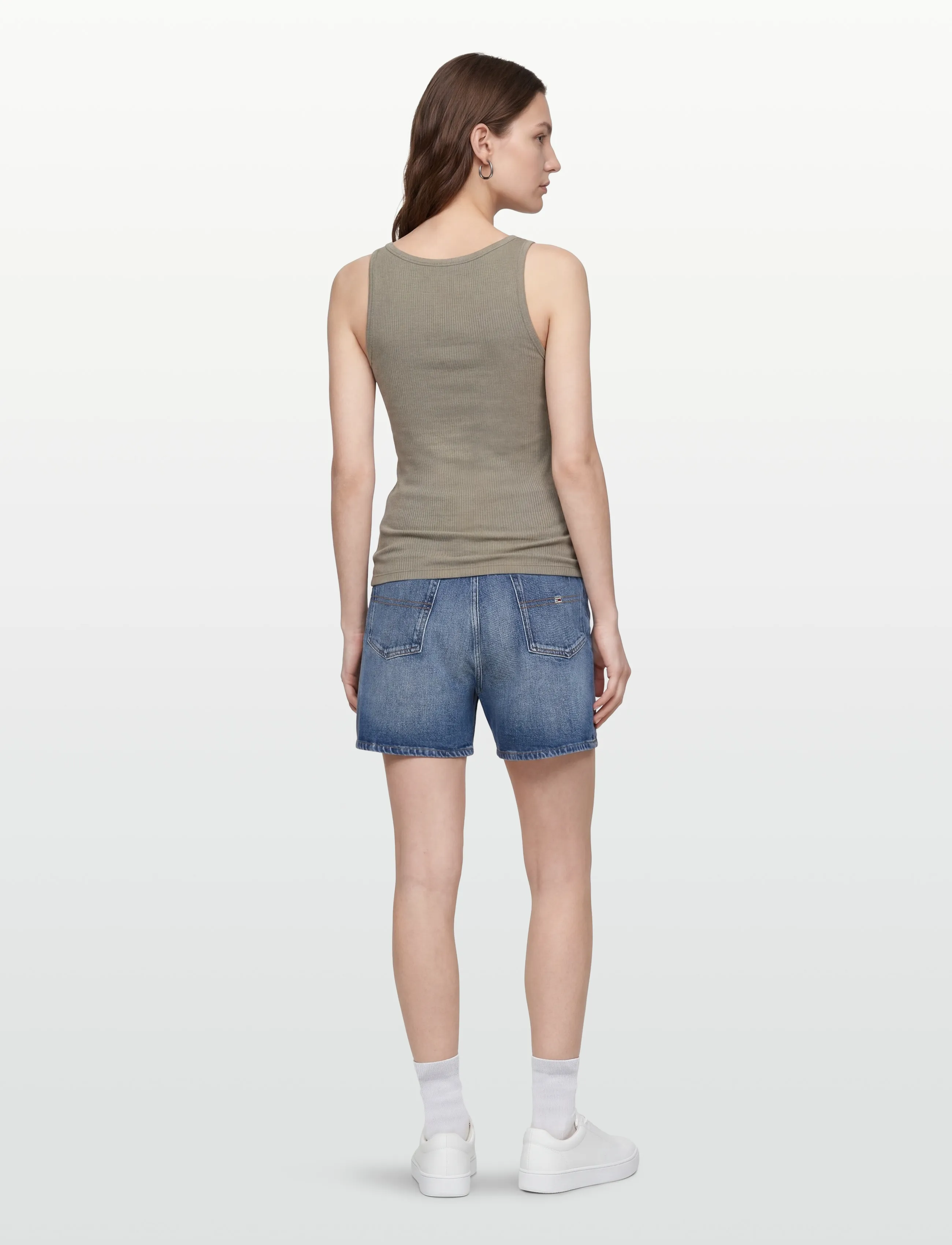 Rosemunde - RWBelle Silk U-neck Strap Elastic T - sleeveless tops - dried sage - 4