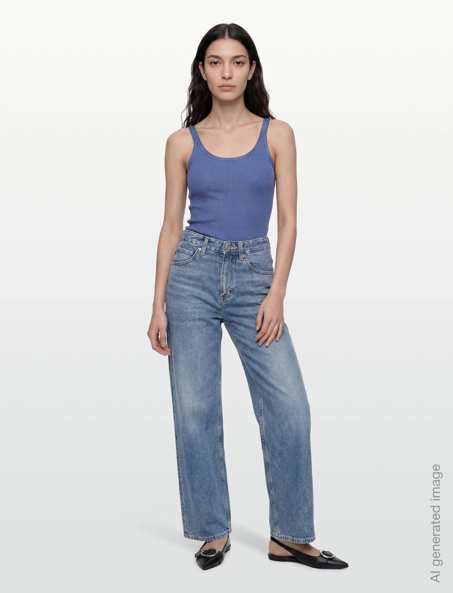Rosemunde - RWBelle Silk U-neck Strap Elastic T - Ärmellose tops - dutch blue - 0