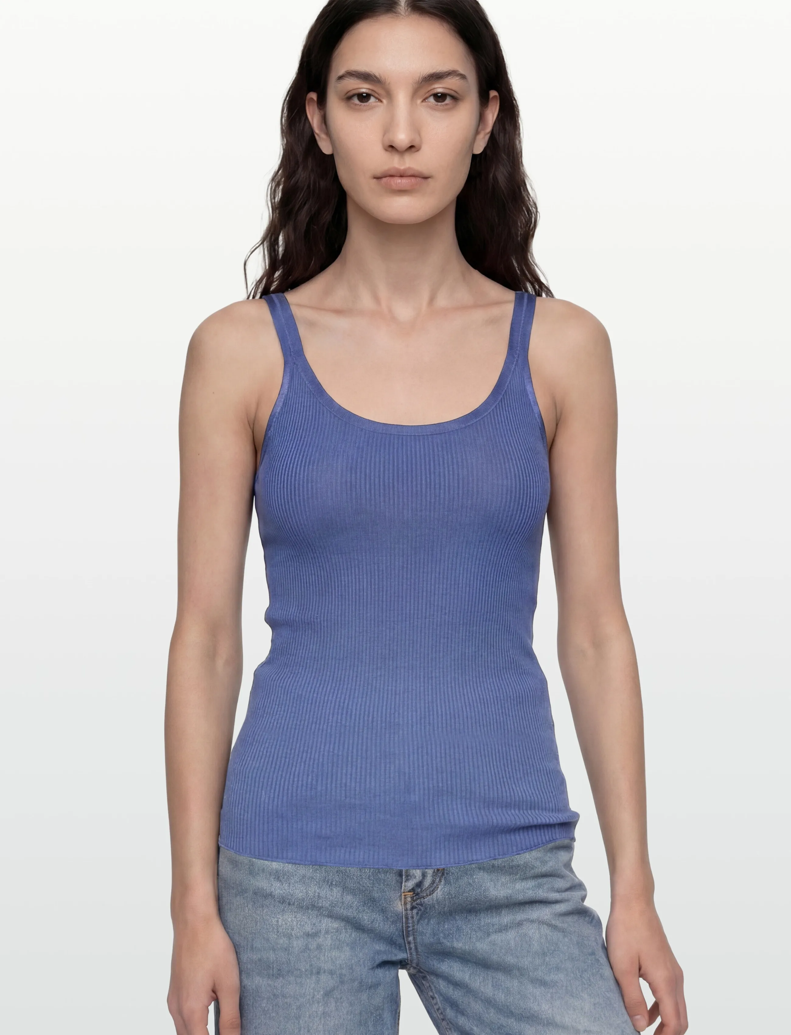 Rosemunde - RWBelle Silk U-neck Strap Elastic T - Ärmellose tops - dutch blue - 3