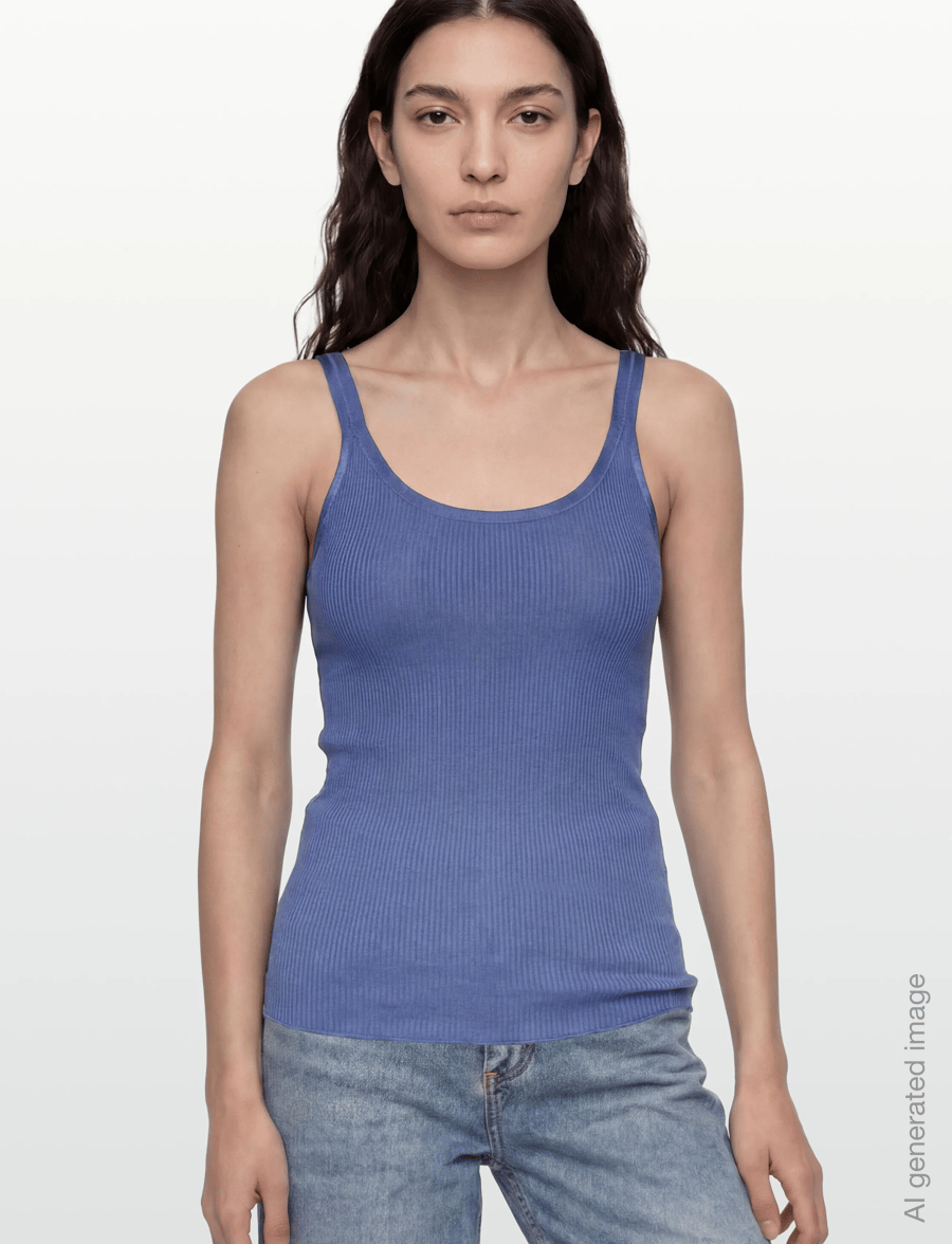 Rosemunde - RWBelle Silk U-neck Strap Elastic T - Ärmellose tops - dutch blue - 3