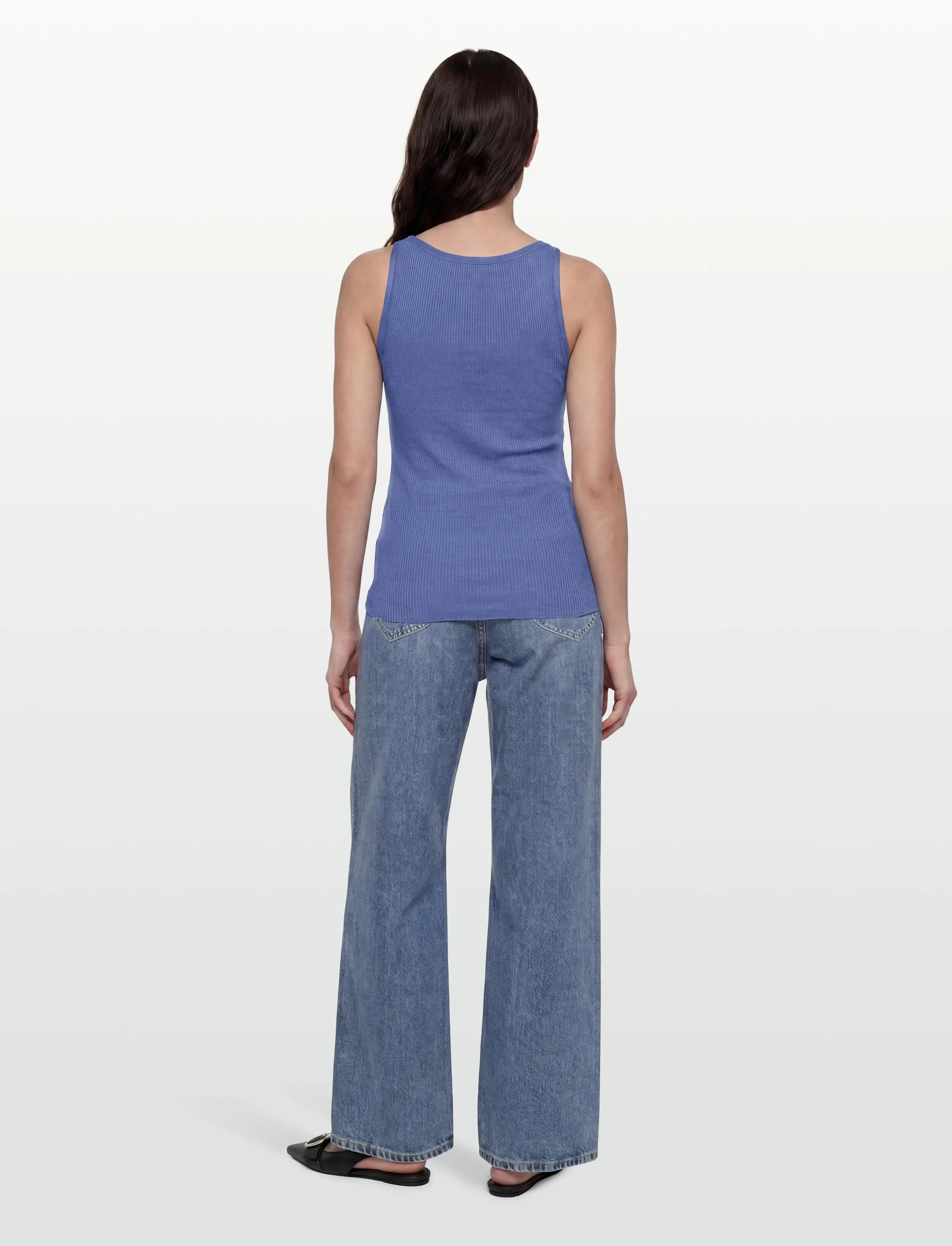 Rosemunde - RWBelle Silk U-neck Strap Elastic T - Ärmellose tops - dutch blue - 4