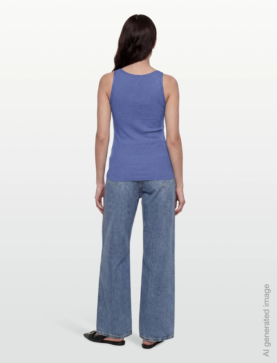 Rosemunde - RWBelle Silk U-neck Strap Elastic T - Ärmellose tops - dutch blue - 4