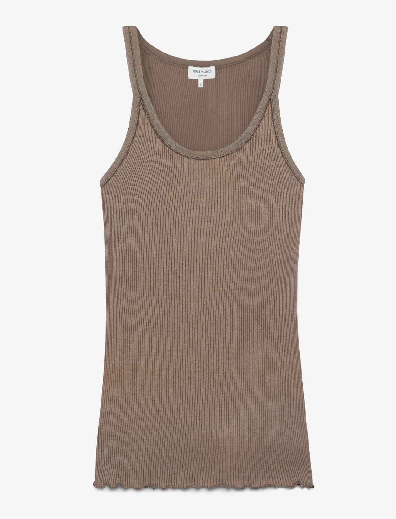 Rosemunde - RWBelle Silk U-neck Strap Elastic T - Ärmellose tops - falcon - 0