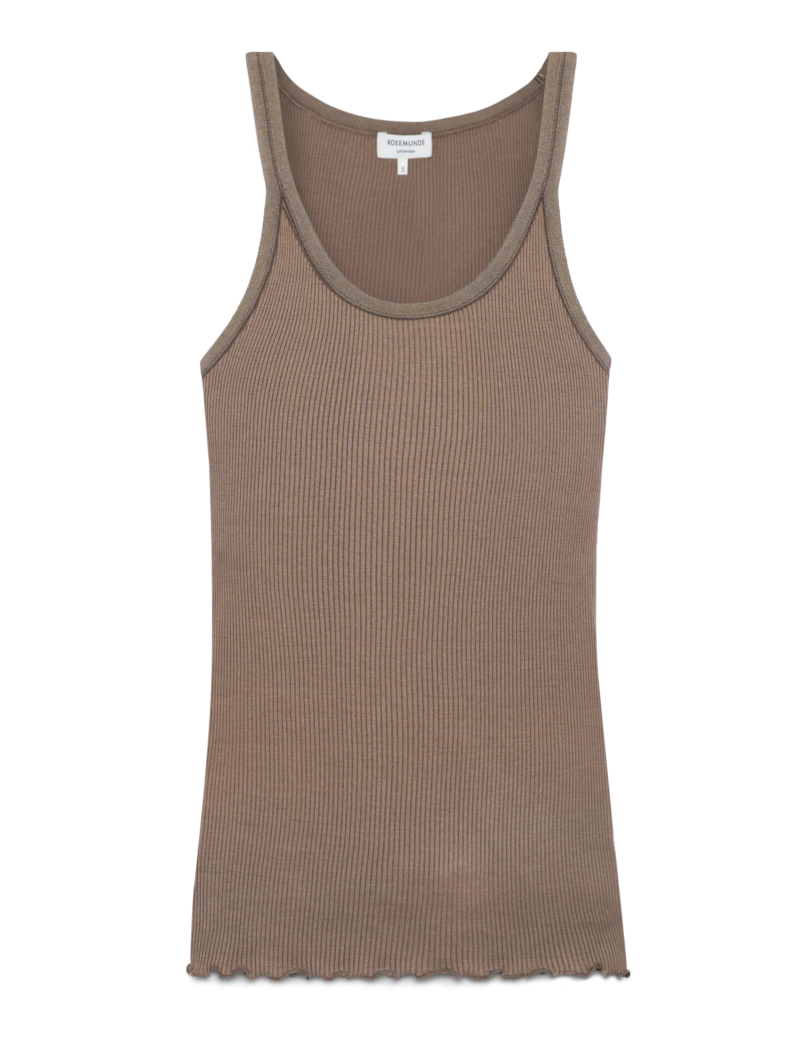 Rosemunde RWBelle Silk U-neck Strap Elastic T - Kleidung - FALCON / brown