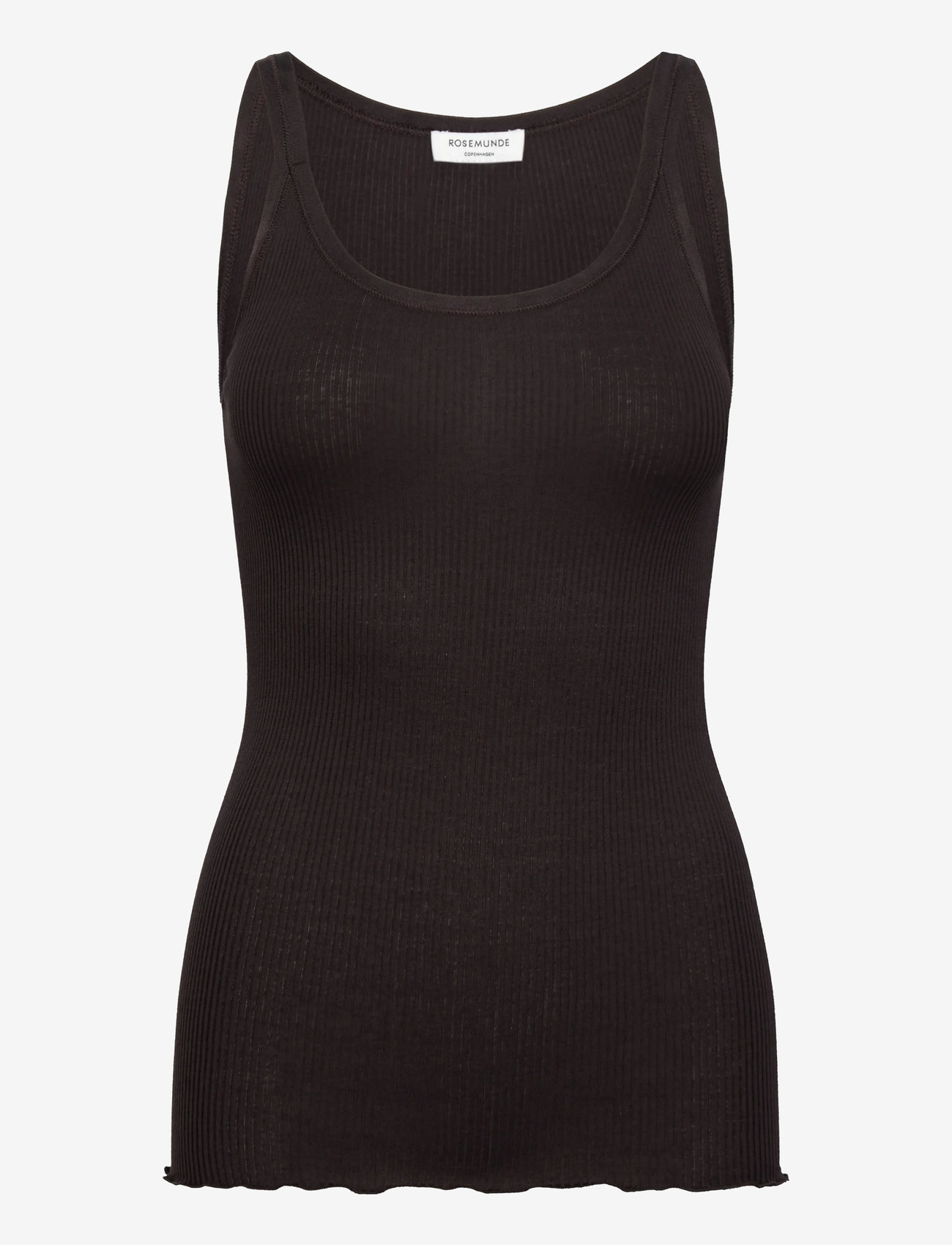 Rosemunde - RWBelle Silk U-neck Strap Elastic T - laveste priser - ganache - 0