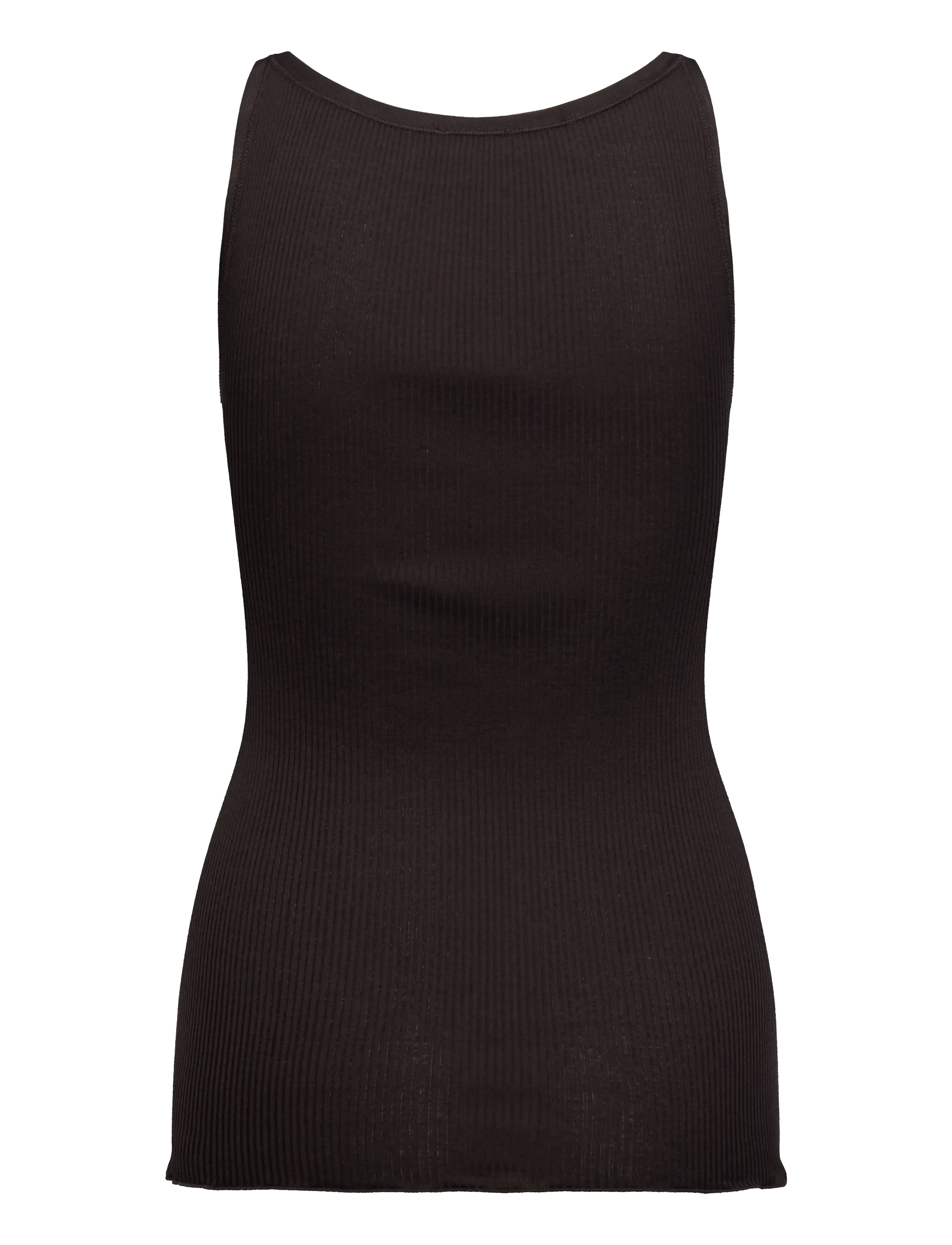 Rosemunde - RWBelle Silk U-neck Strap Elastic Top - tanktops - ganache - 1