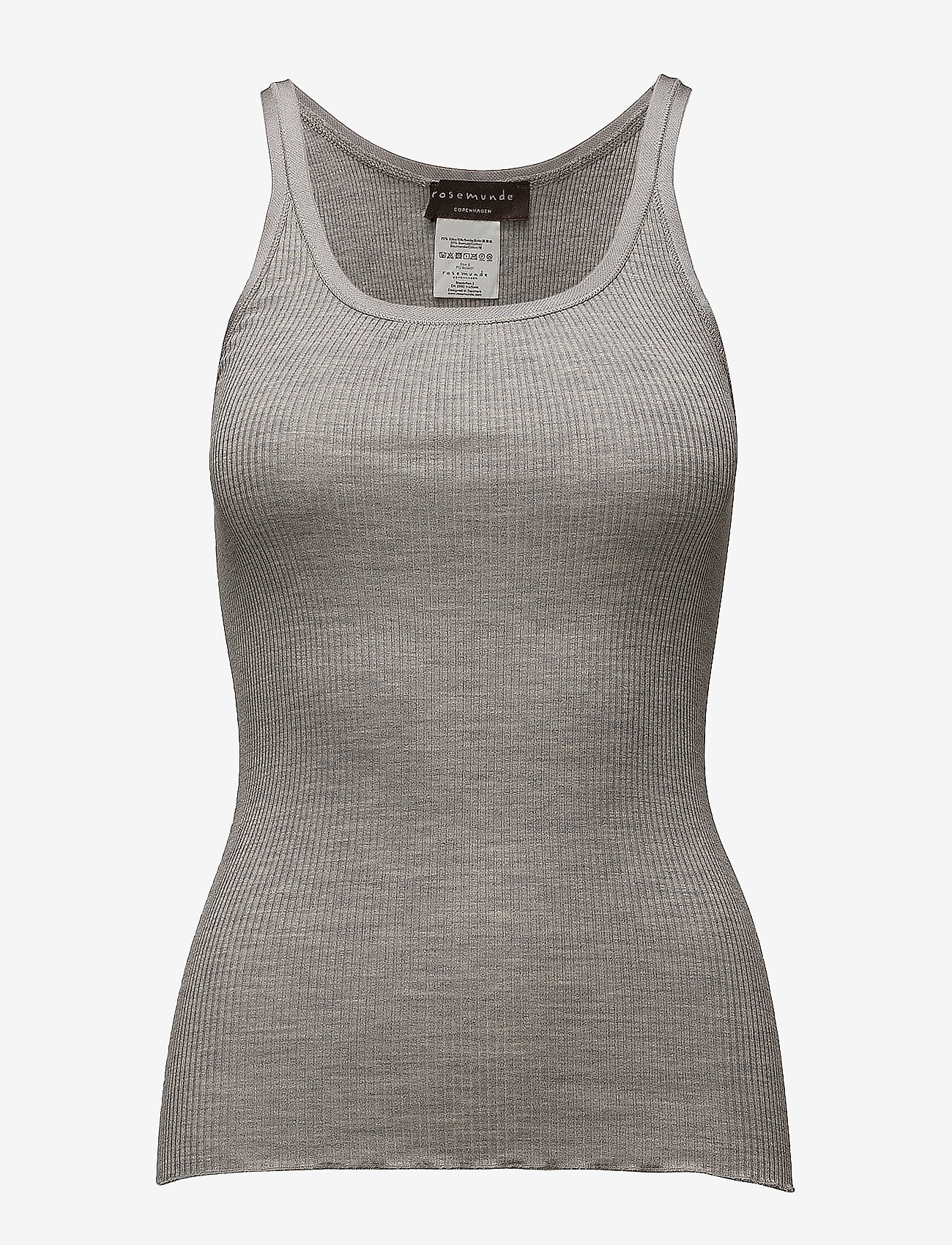 RWBelle Silk U-neck Strap Elastic T - LIGHT GREY MELANGE