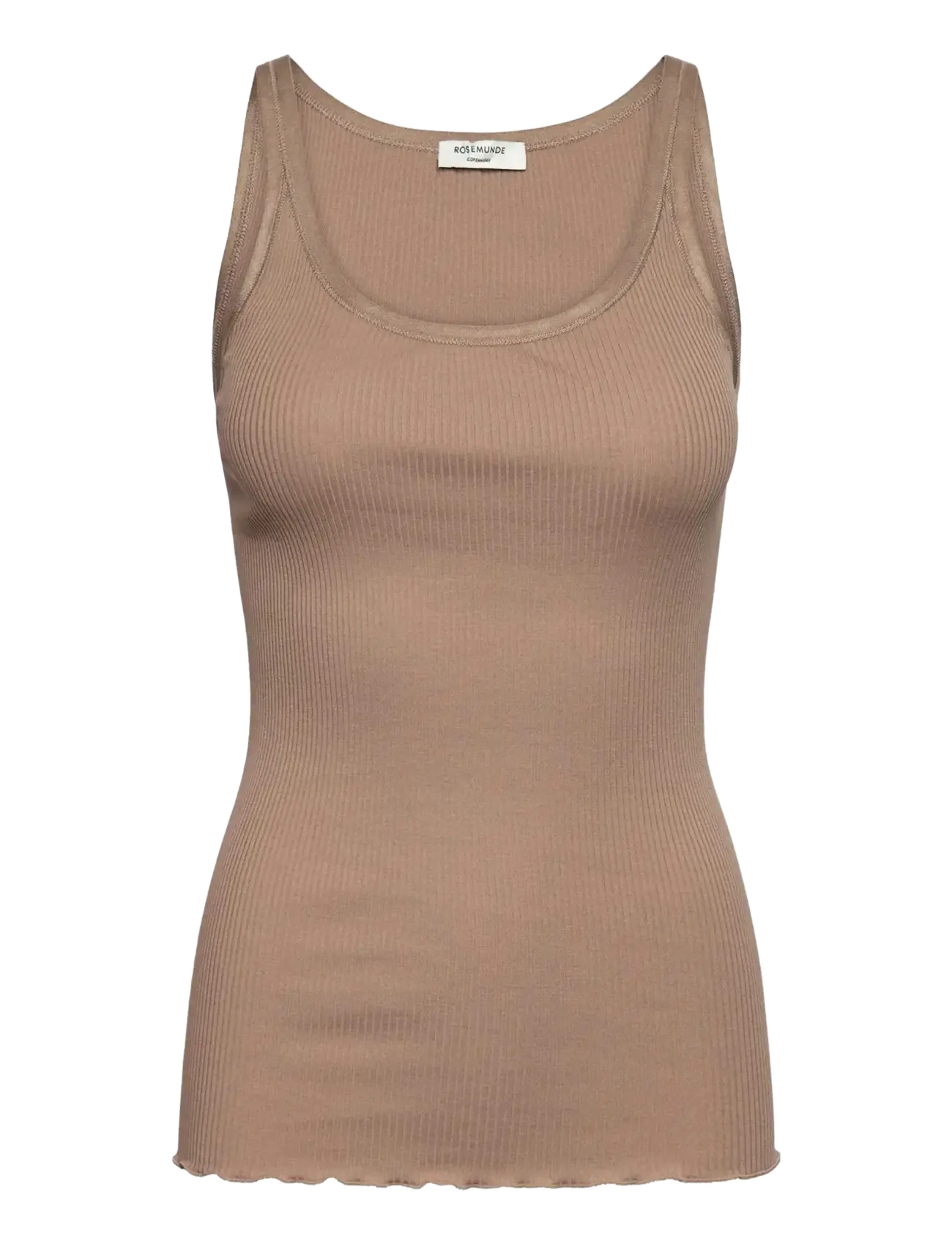 Rosemunde RWBelle Silk U-neck Strap Elastic Top - Nyheter - MOCHA MERINGUE / brown