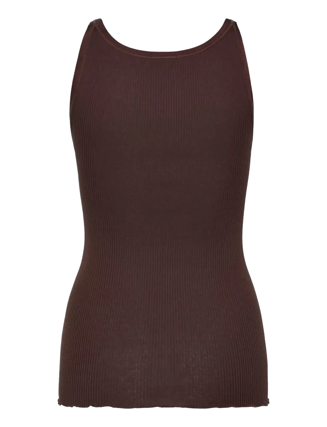 Rosemunde - RWBelle Silk U-neck Strap Elastic Top - sleeveless tops - mole - 1