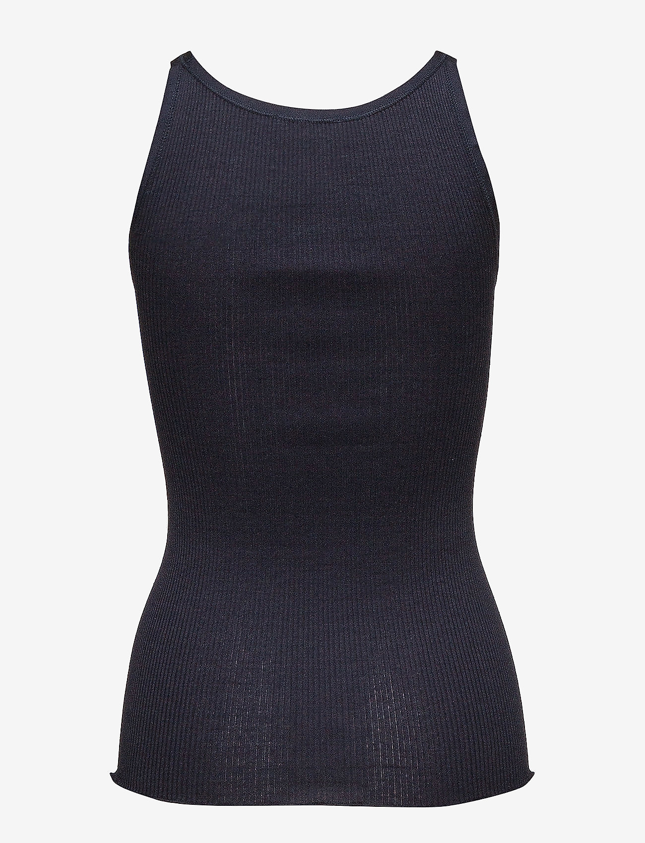 Rosemunde - RWBelle Silk U-neck Strap Elastic Top - linnen - navy - 1