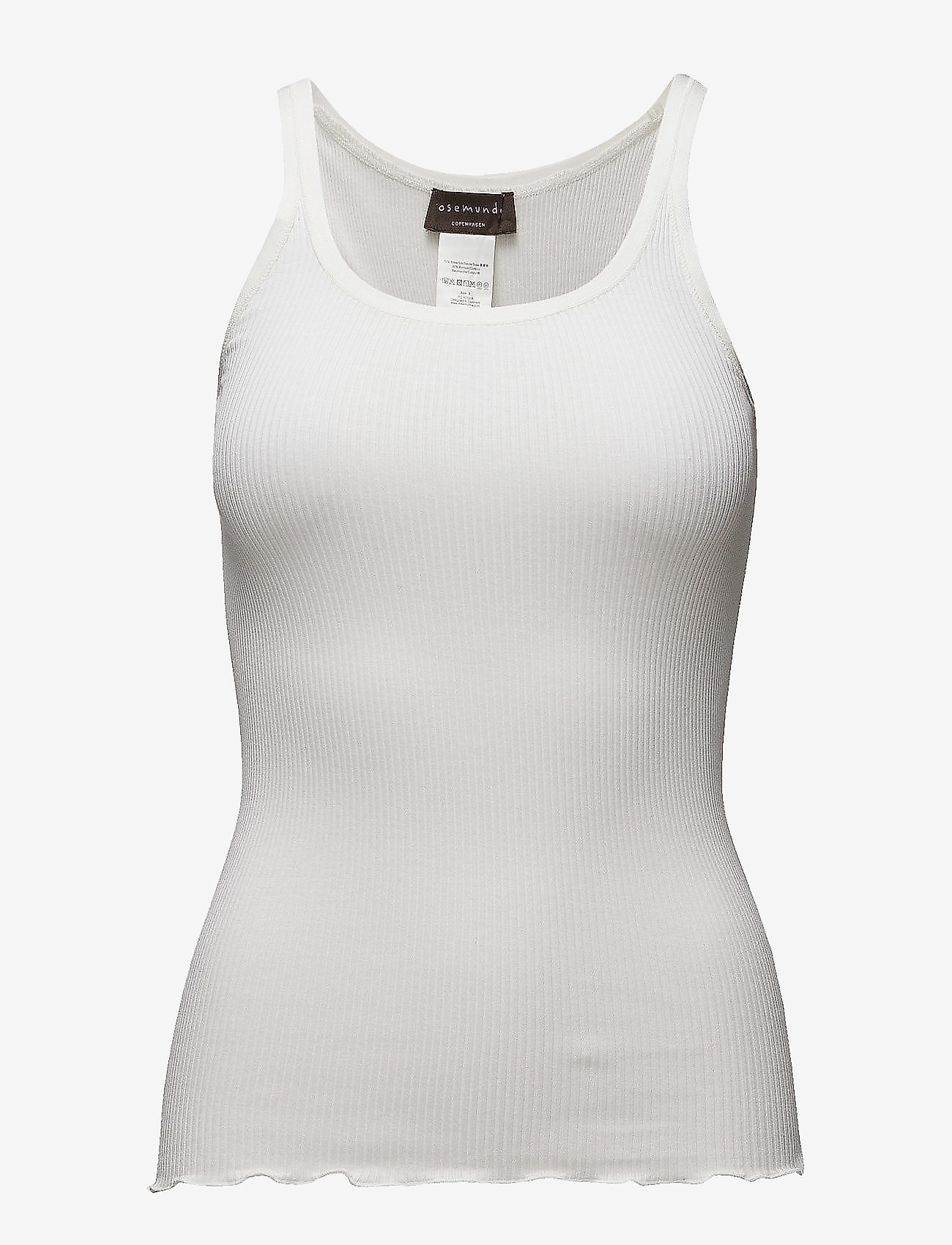 Rosemunde - RWBelle Silk U-neck Strap Elastic Top - ermeløse topper - new white - 0