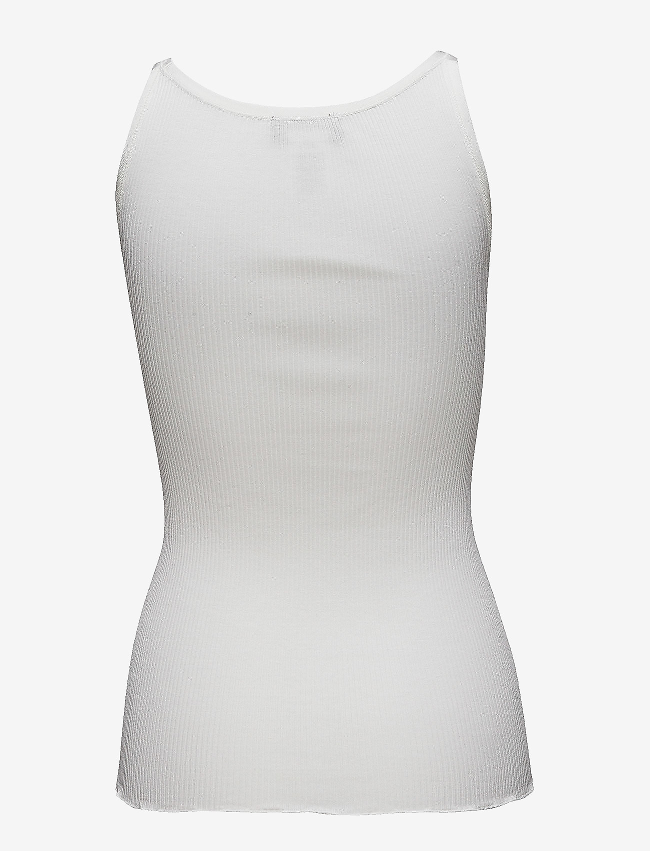 Rosemunde - RWBelle Silk U-neck Strap Elastic Top - ermeløse topper - new white - 1