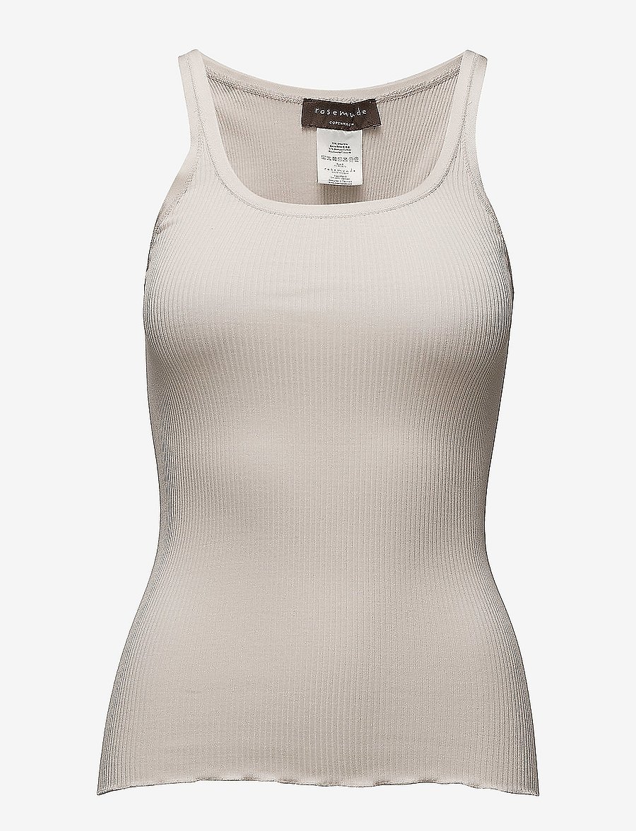 Rosemunde - RWBelle Silk U-neck Strap Elastic T - Ärmellose tops - soft powder - 0