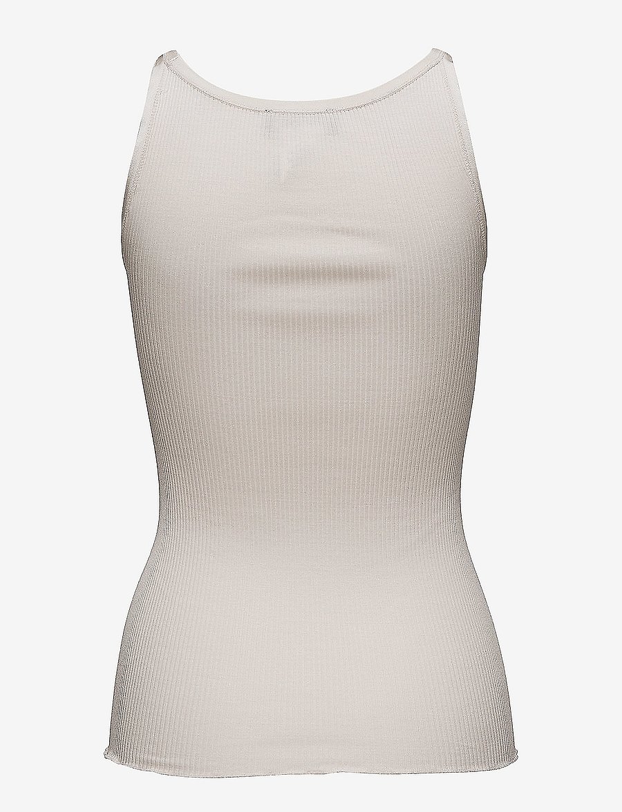 Rosemunde - RWBelle Silk U-neck Strap Elastic T - Ärmellose tops - soft powder - 1
