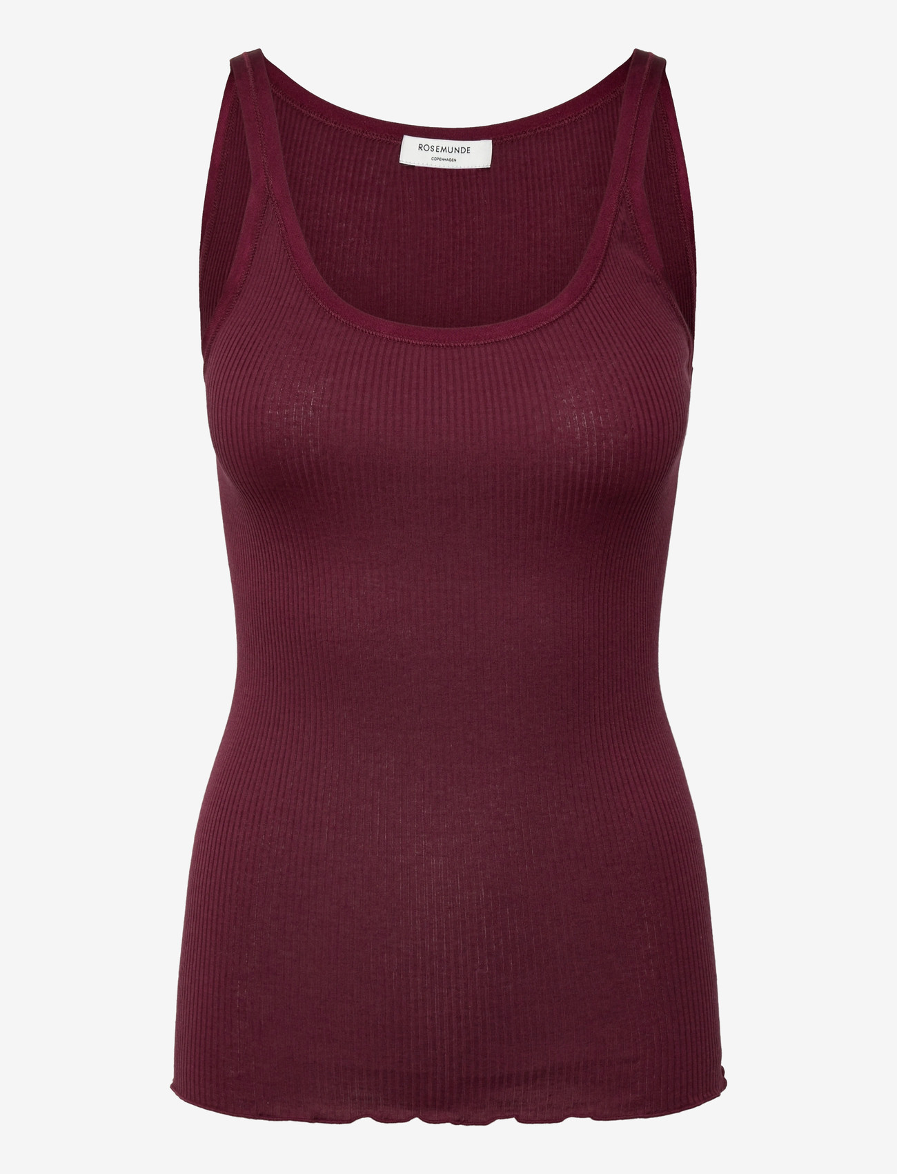 Rosemunde - RWBelle Silk U-neck Strap Elastic Top - sleeveless tops - tawny port - 1