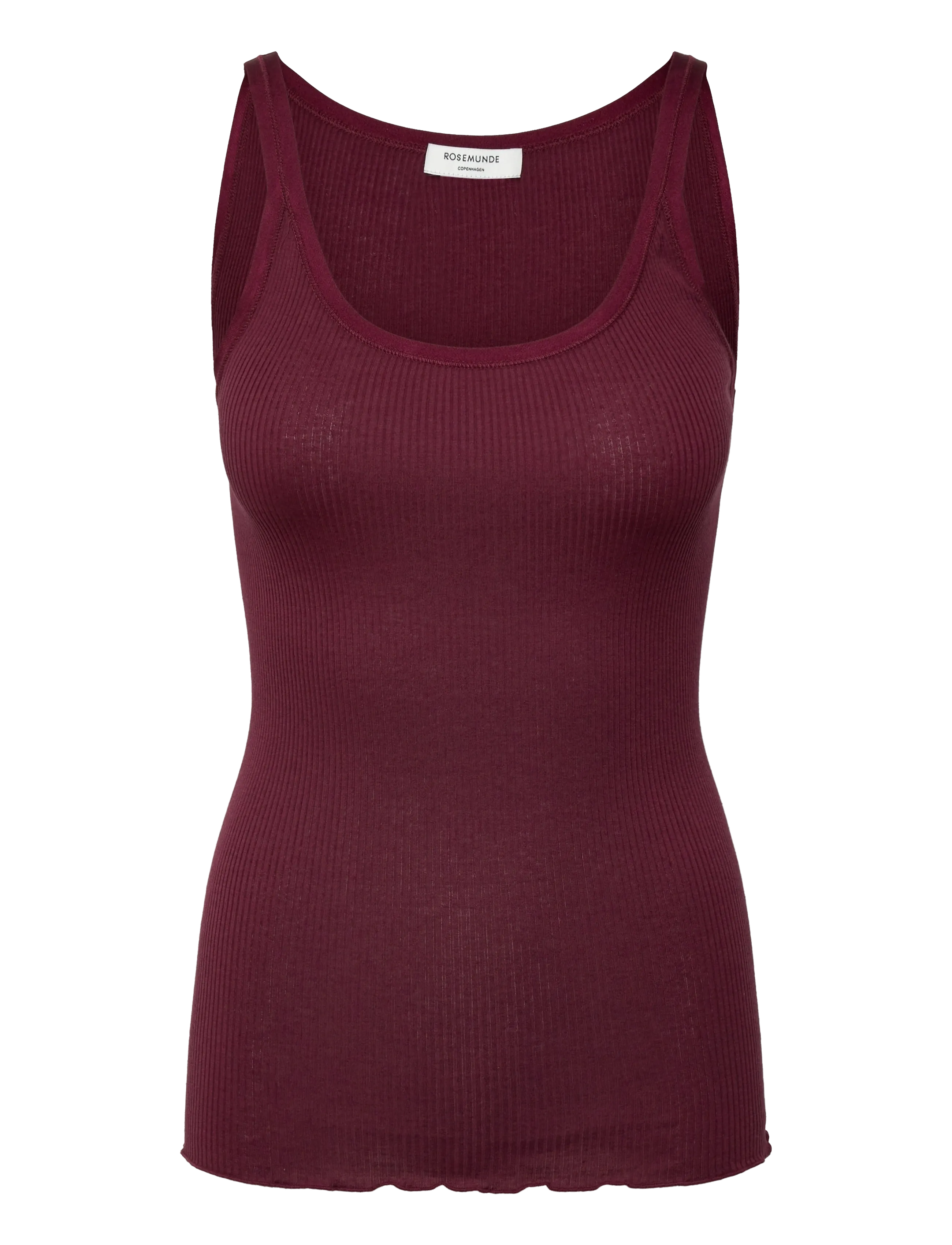 Rosemunde RWBelle Silk U-neck Strap Elastic T - Kleidung - TAWNY PORT / burgundy