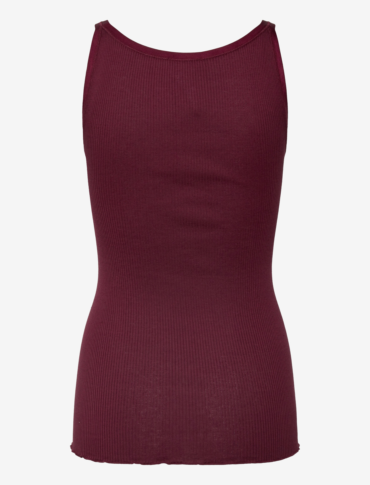 Rosemunde - RWBelle Silk U-neck Strap Elastic Top - sleeveless tops - tawny port - 2