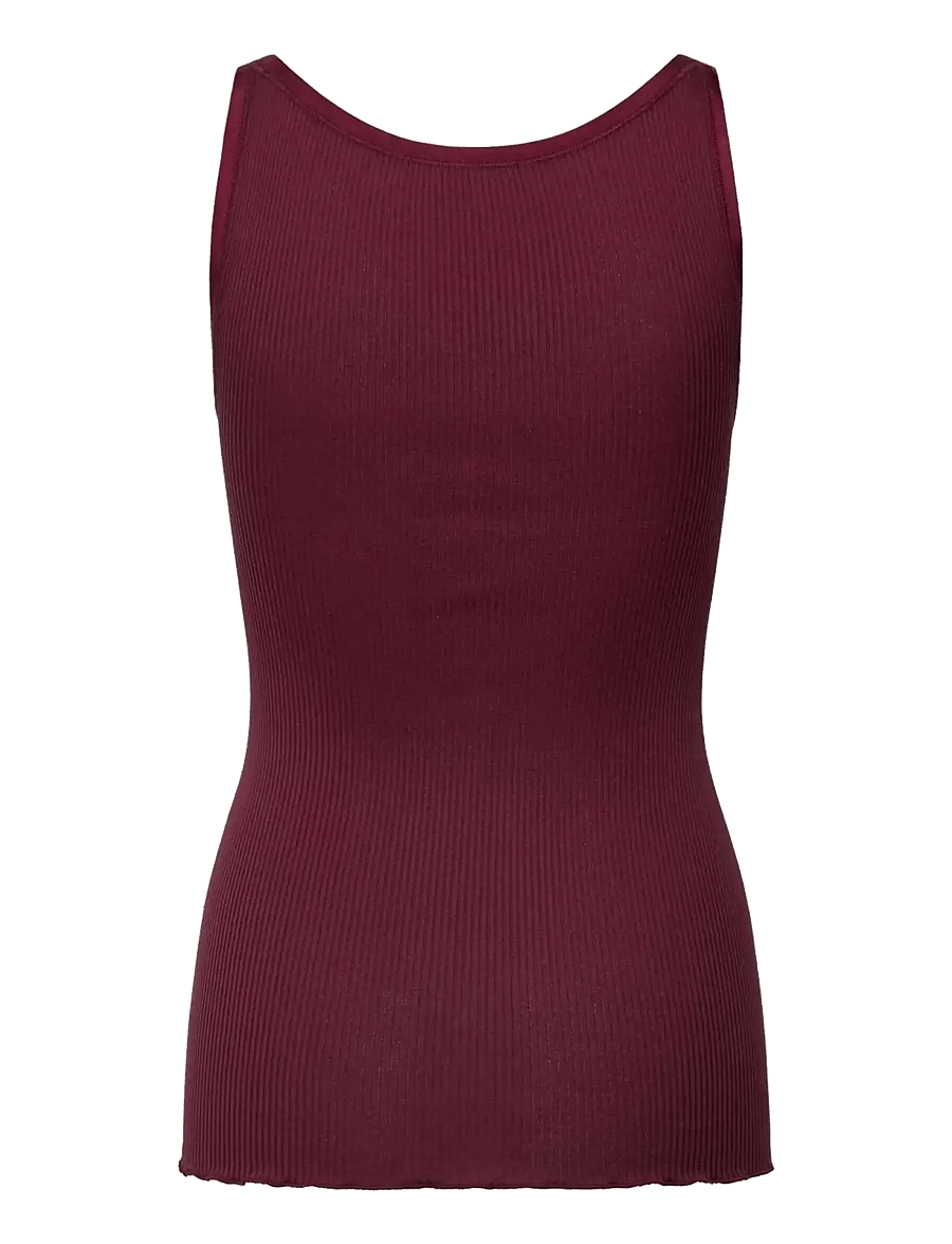 Rosemunde - RWBelle Silk U-neck Strap Elastic T - Ärmellose tops - windsor wine - 1