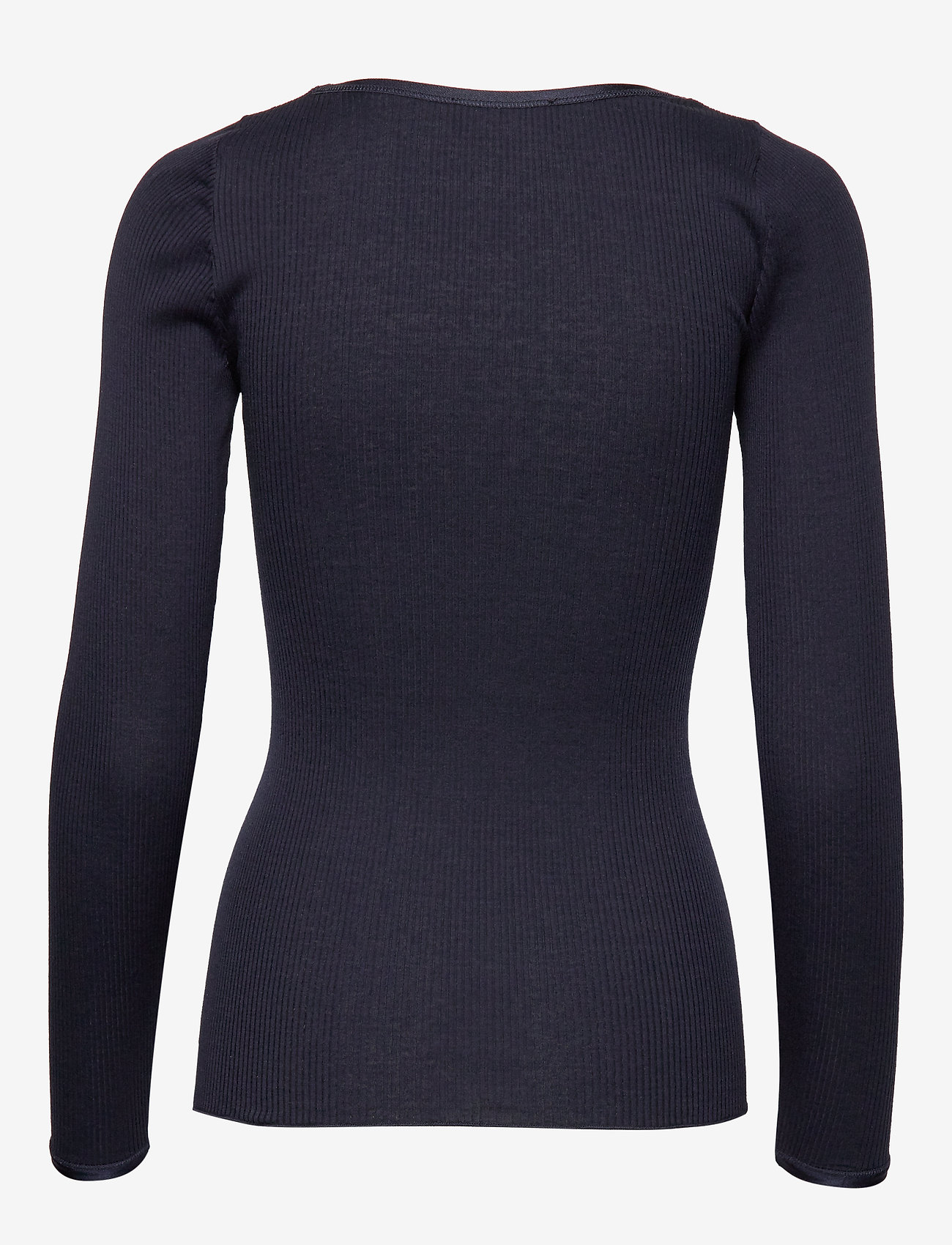 Rosemunde - Silk t-shirt regular ls w/elastic b - navy - 1