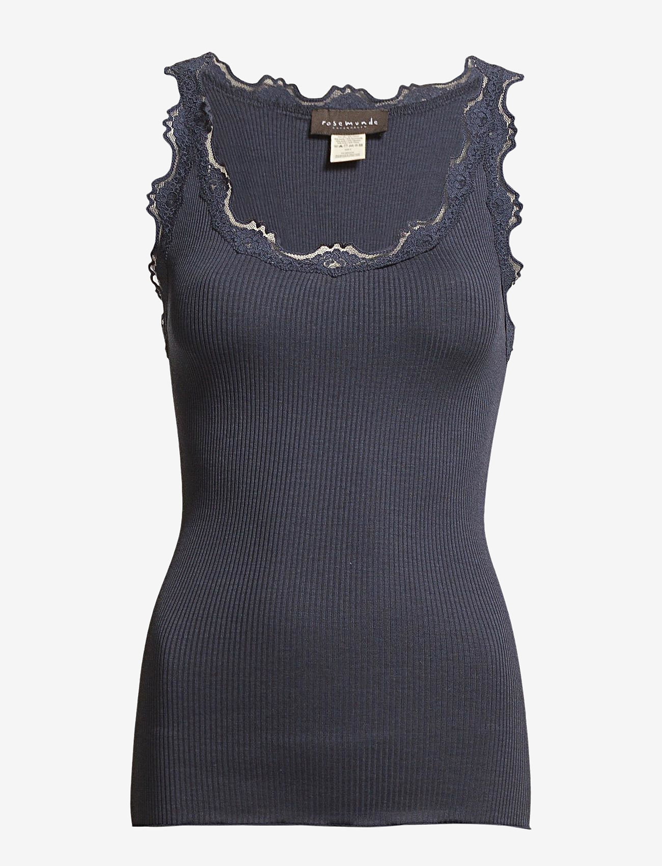 Rosemunde RWBabette Silk SL U-neck Long Lace - Rosemunde - DECEMBER SKY / blue