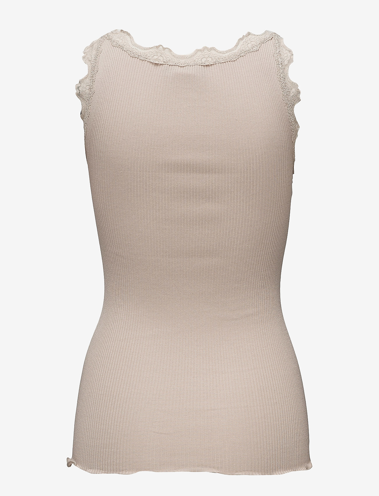 Rosemunde - RWBabette Silk SL U-neck Long Lace Top - sleeveless tops - cacao - 1