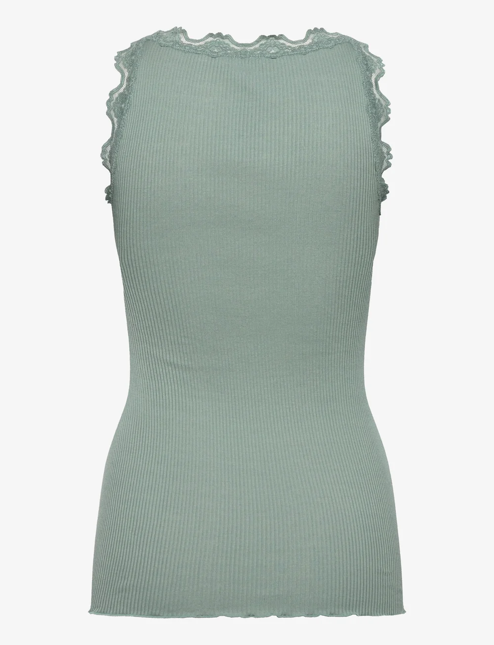 Rosemunde - RWBabette Silk SL U-neck Long Lace - tanktops - chinois green - 1