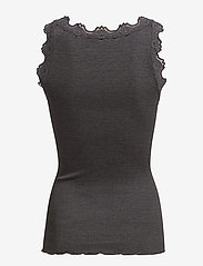 Rosemunde - Silk top w/ lace - sleeveless tops - dark grey melange - 2