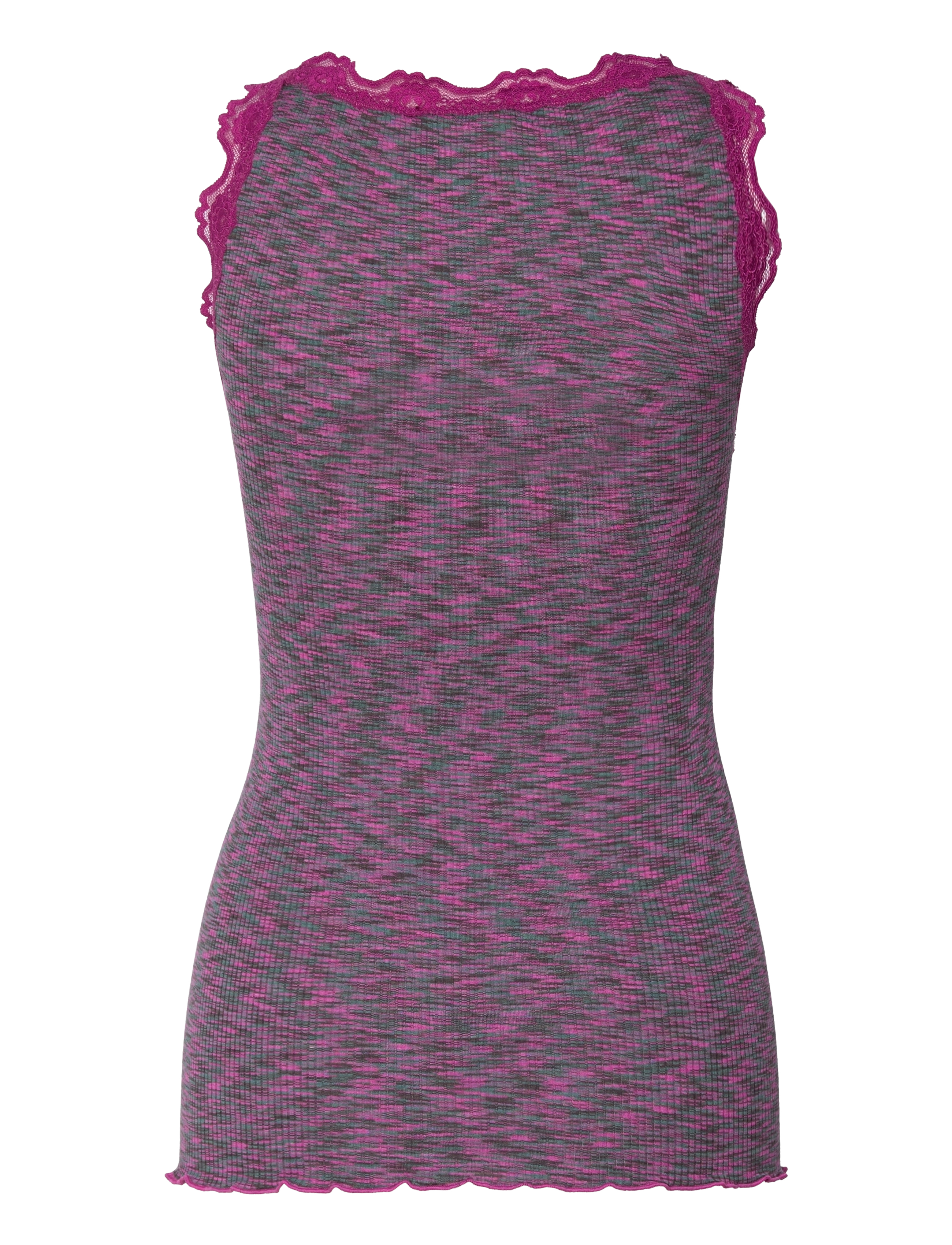 Rosemunde - RWBabette Silk SL U-neck Long Lace - varrukateta alussärgid - deep sea space dye - 1