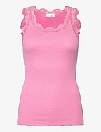 Silk top w/ lace - DOLLY PINK