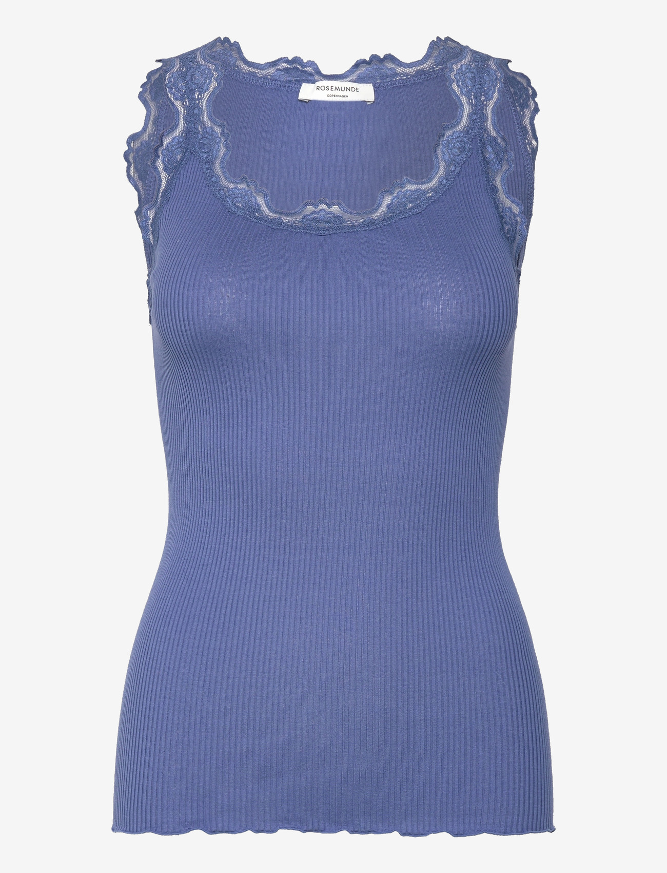 Rosemunde - RWBabette Silk SL U-neck Long Lace - tanktops - dutch blue - 1