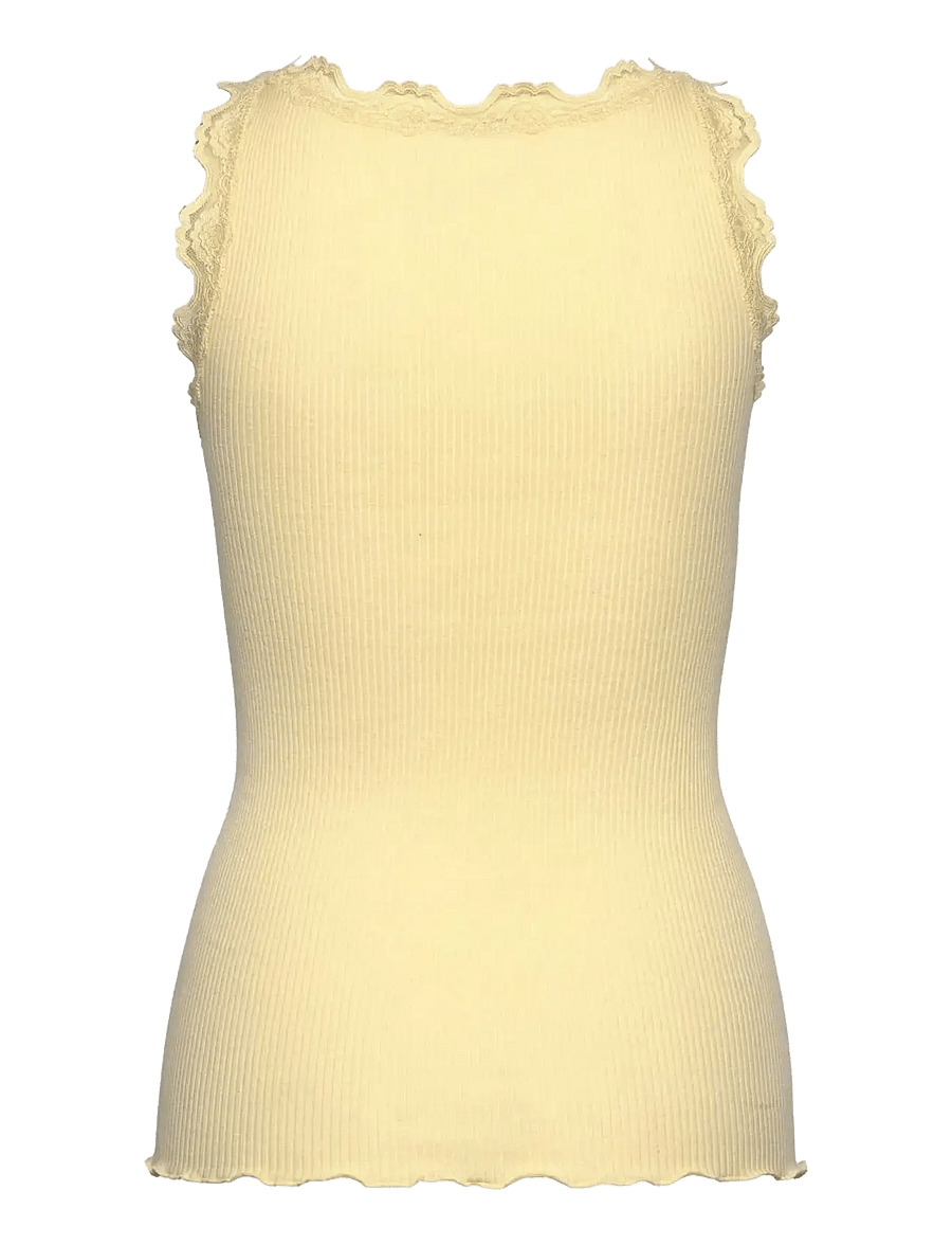 Rosemunde - RWBabette Silk SL U-neck Long Lace Top - tanktops - flan - 2