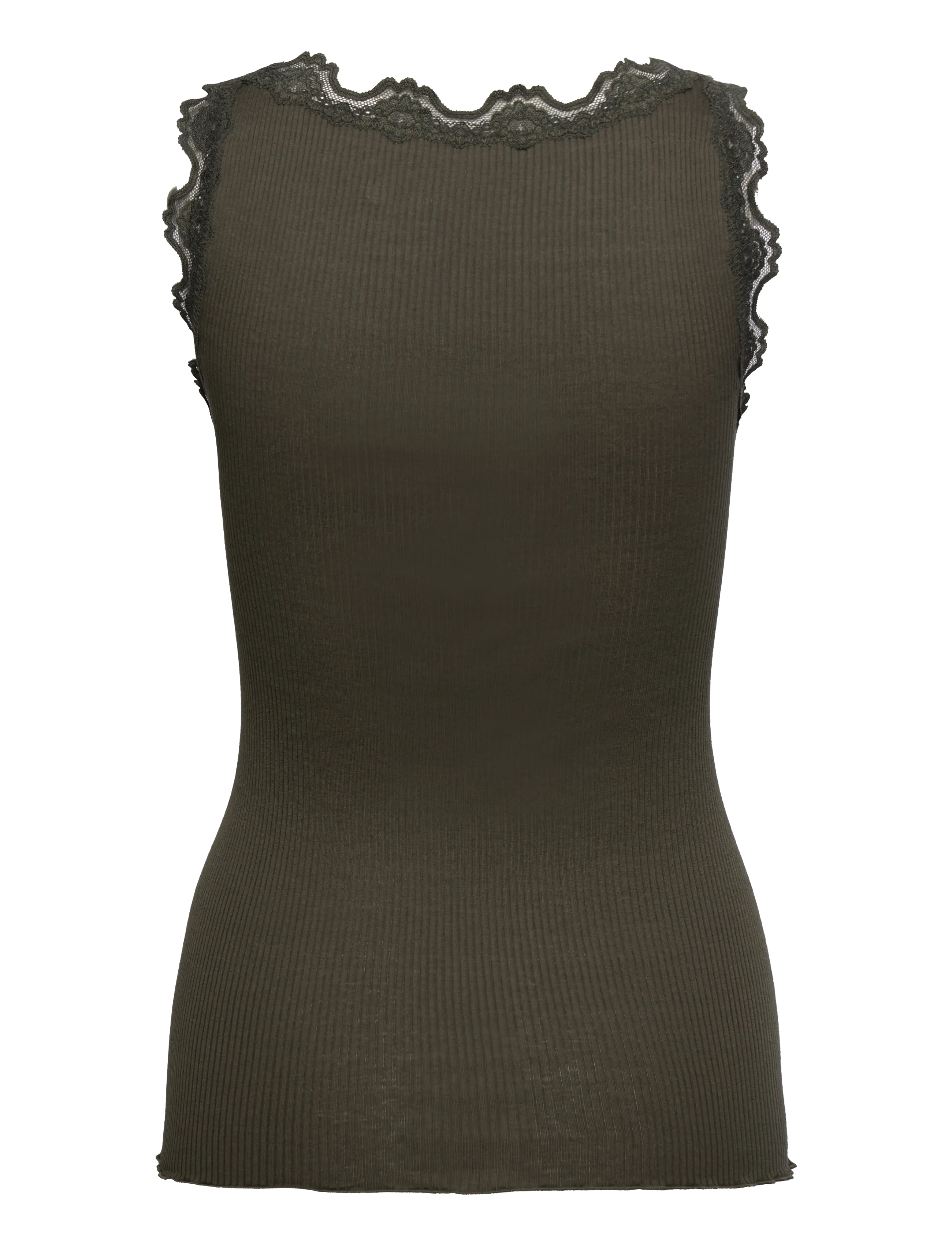 Rosemunde - RWBabette Silk SL U-neck Long Lace - laveste priser - forrest night - 2
