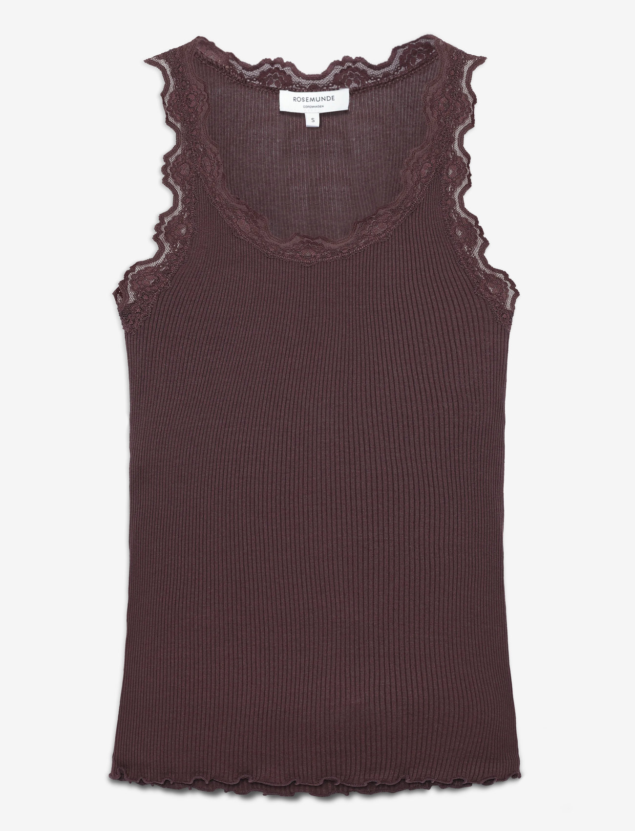 Rosemunde - RWBabette Silk SL U-neck Long Lace - linnen - fudge - 2