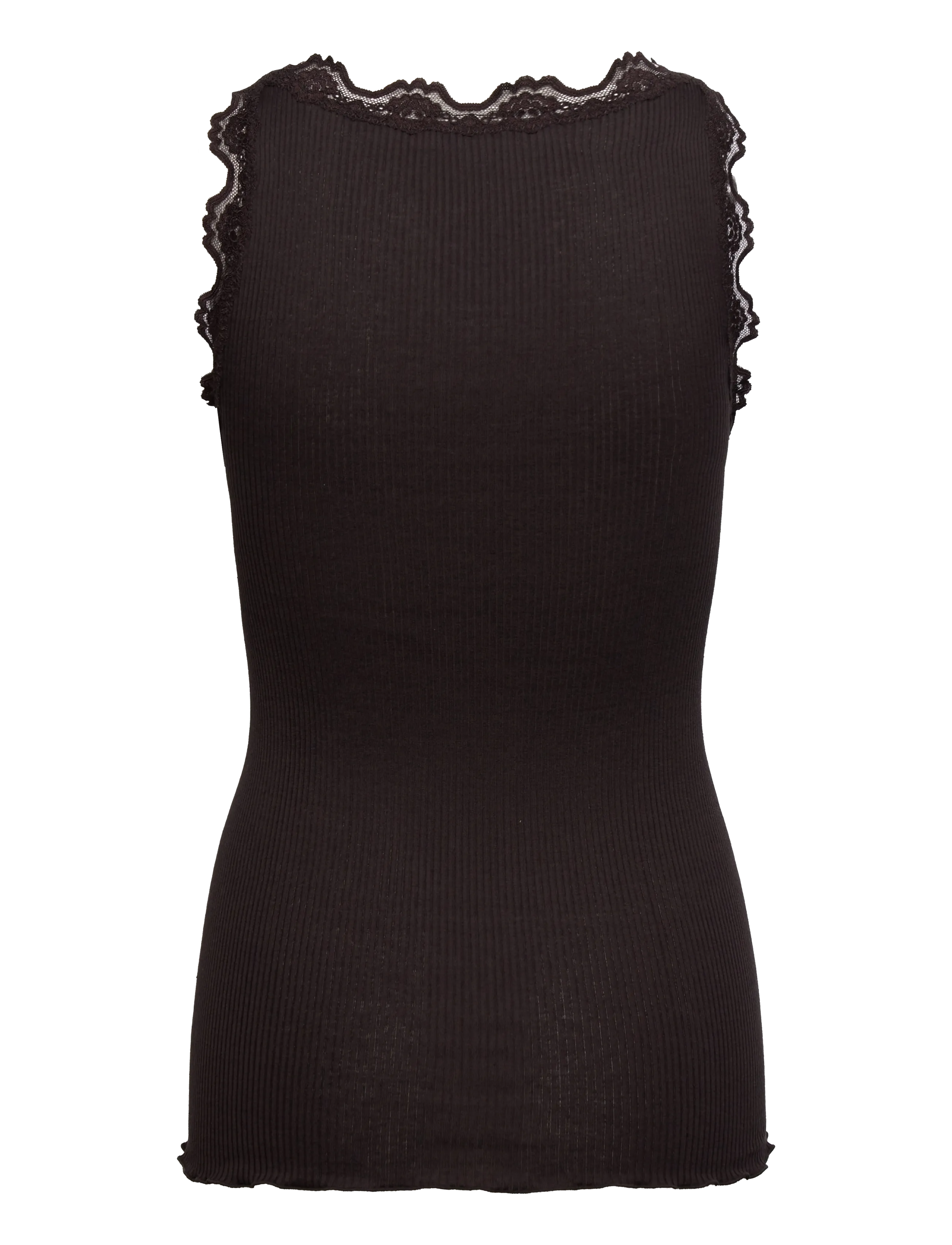 Rosemunde - RWBabette Silk SL U-neck Long Lace - Ärmellose tops - ganache - 2