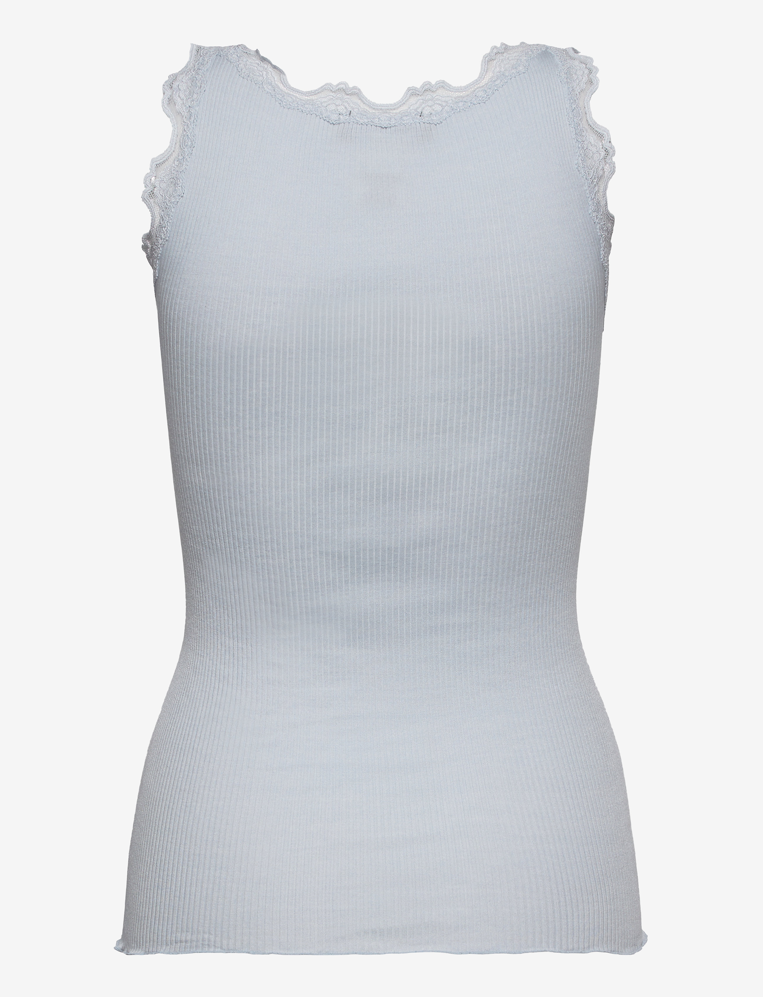 Rosemunde - RWBabette Silk SL U-neck Long Lace Top - Ärmellose tops - heather sky - 1