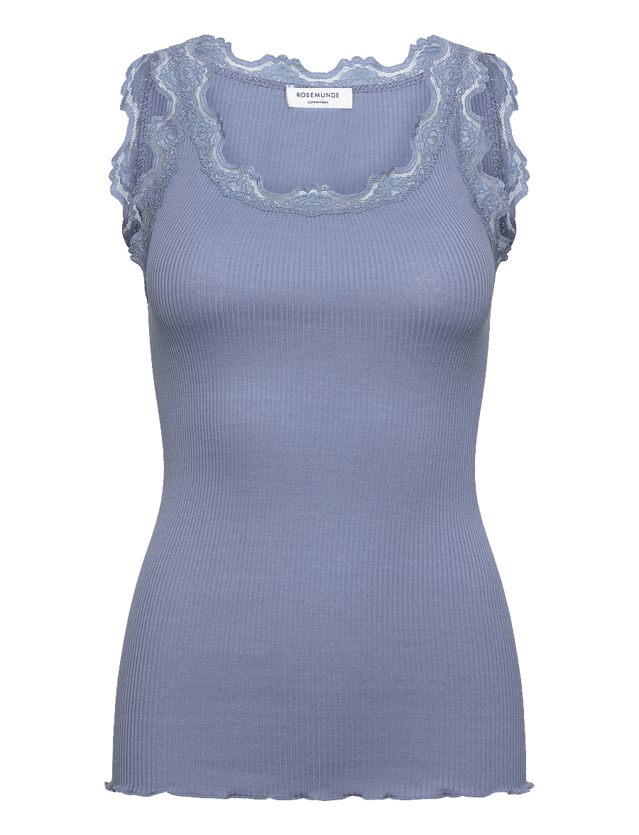 Rosemunde - RWBabette Silk SL U-neck Long Lace Top - sleeveless tops - infinity - 1