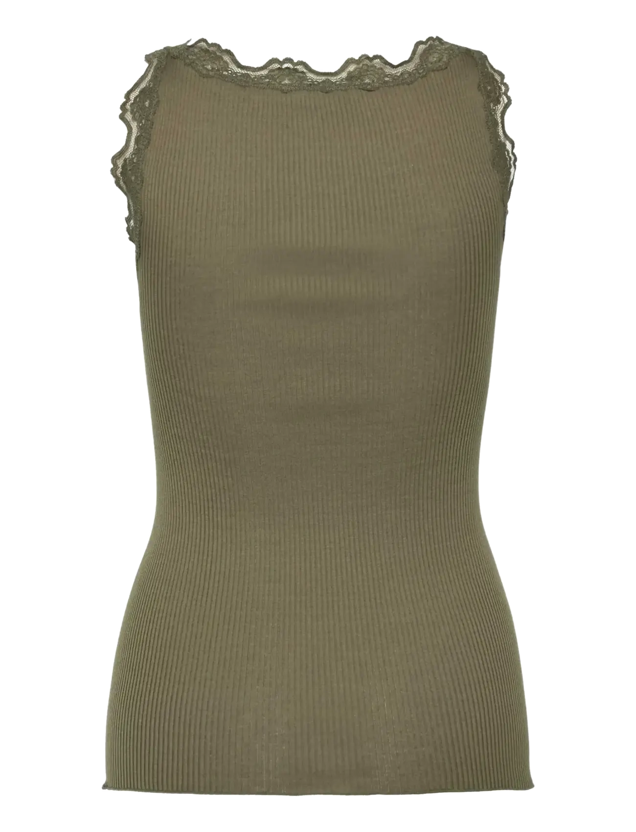 Rosemunde - RWBabette Silk SL U-neck Long Lace Top - Ärmellose tops - kalamata - 1