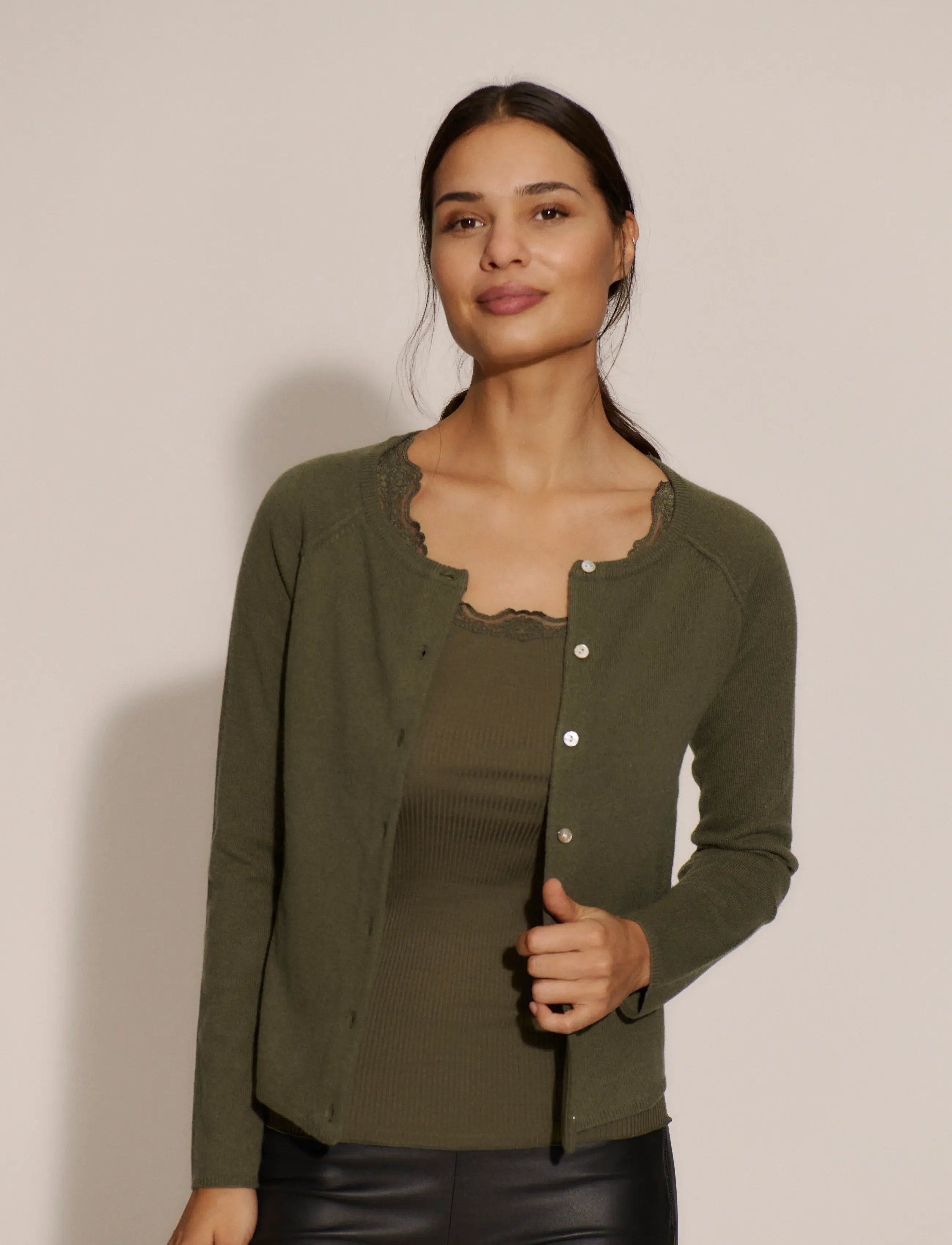 Rosemunde Rwbabette Sl U-Neck Long Lace Top linnen dam – bild 3