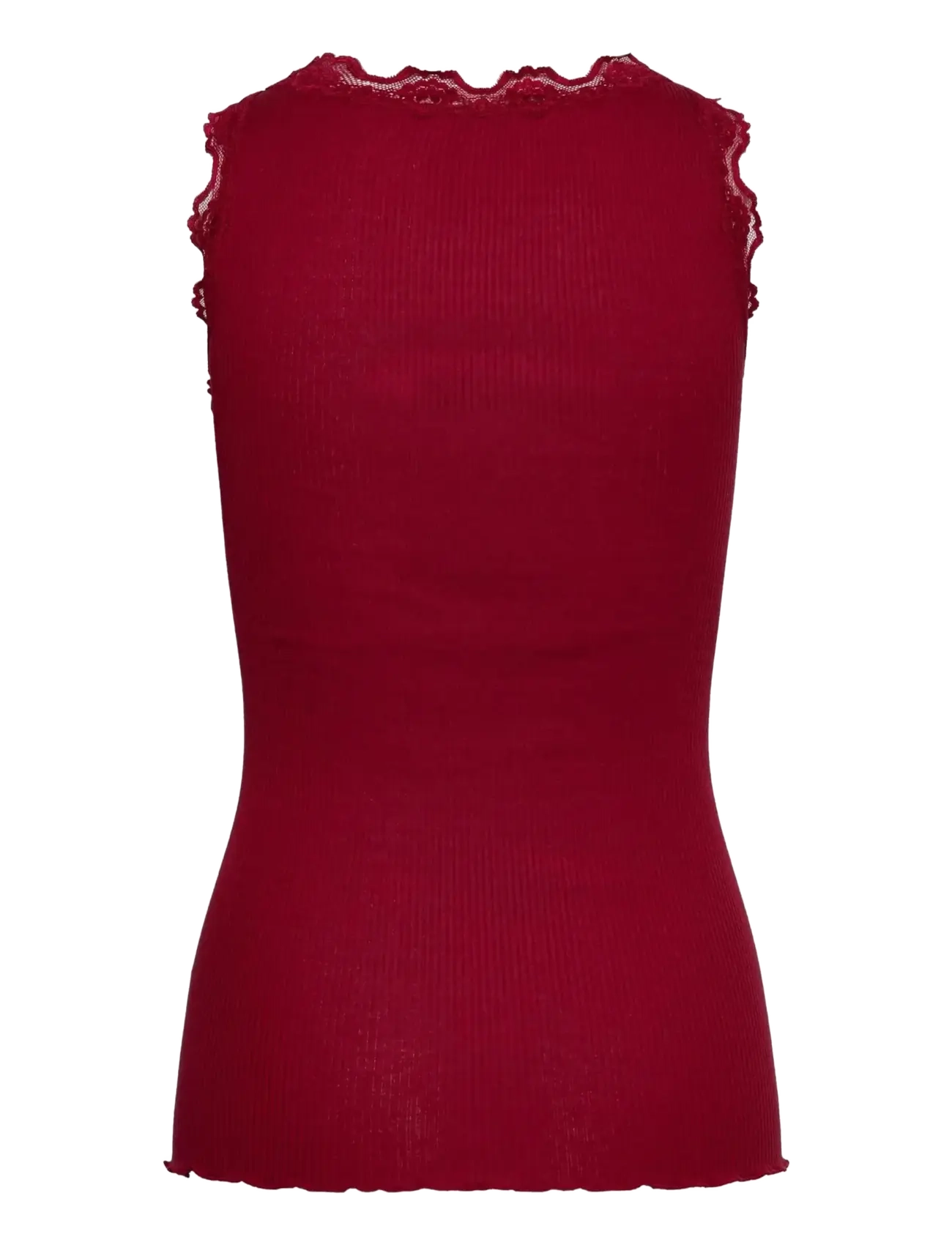 Rosemunde - RWBabette Silk SL U-neck Long Lace Top - linnen - karanda red - 2