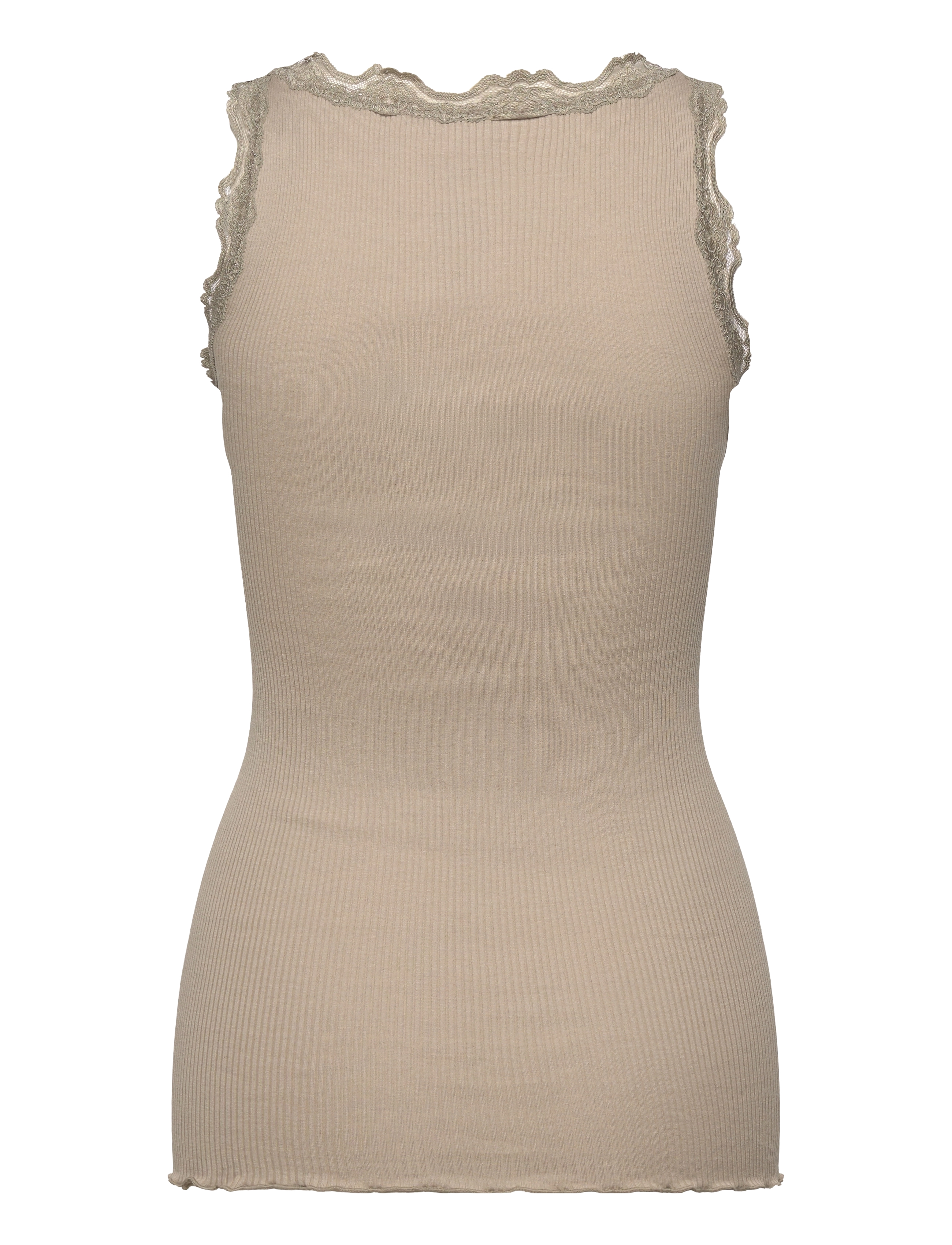 Rosemunde - RWBabette Silk SL U-neck Long Lace Top - Ärmellose tops - laurel oak - 2